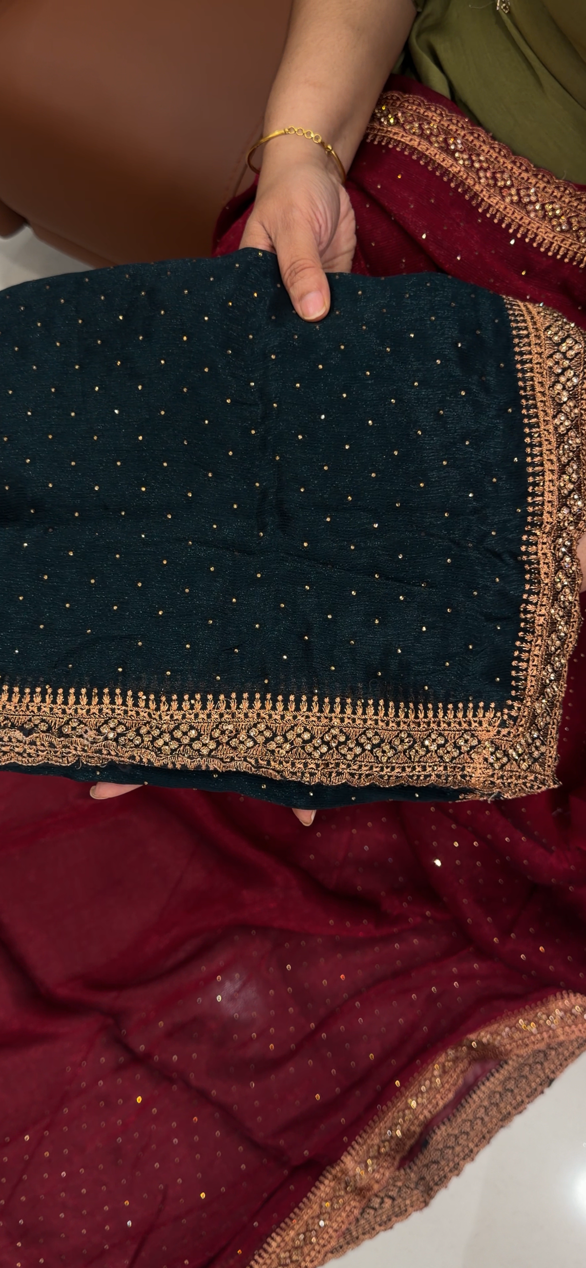 VELVET ORGANZA SAREES - IHA 35362