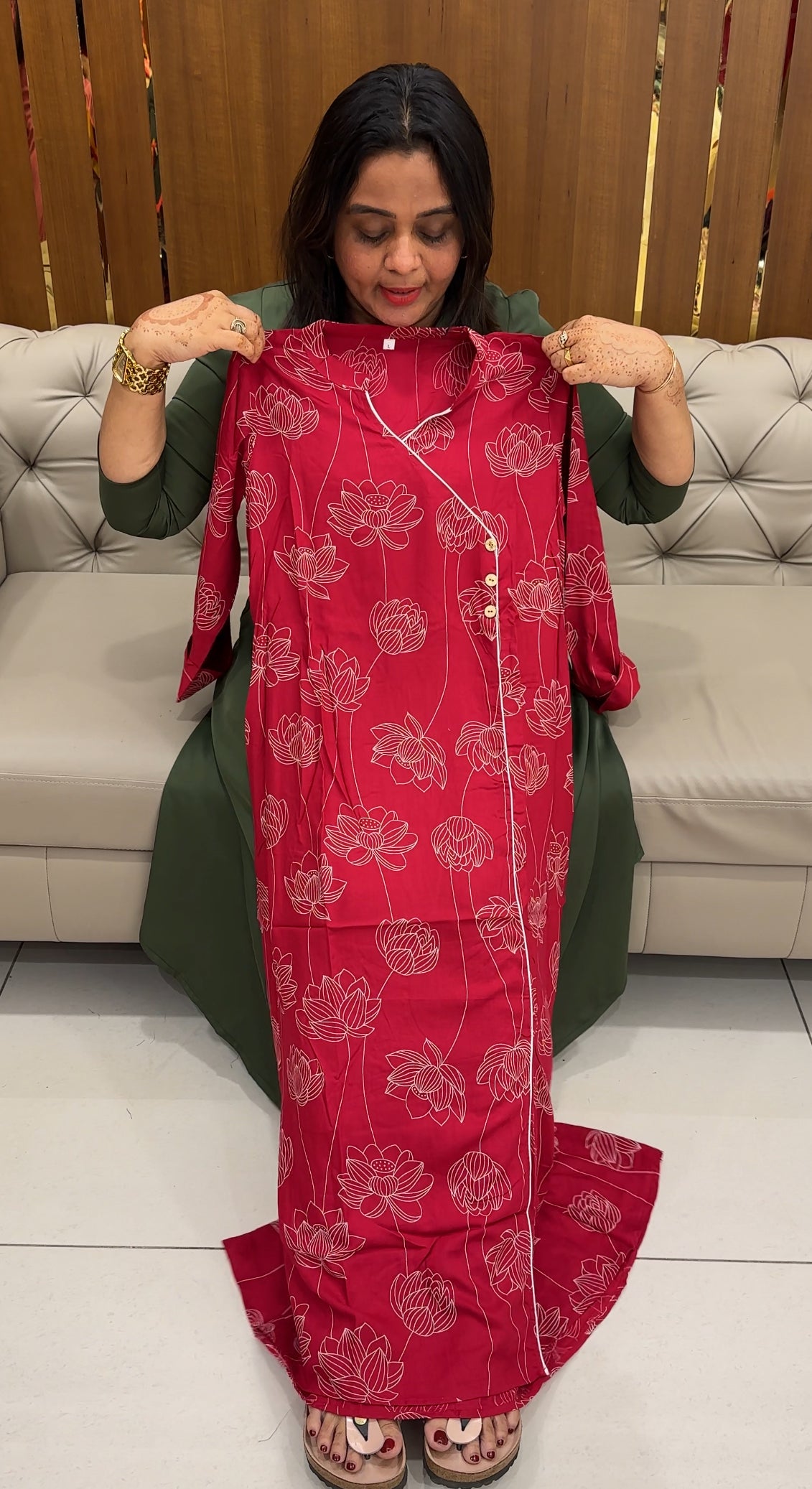 PRINTED LONG A-LIEN TOPS - IHA 27556