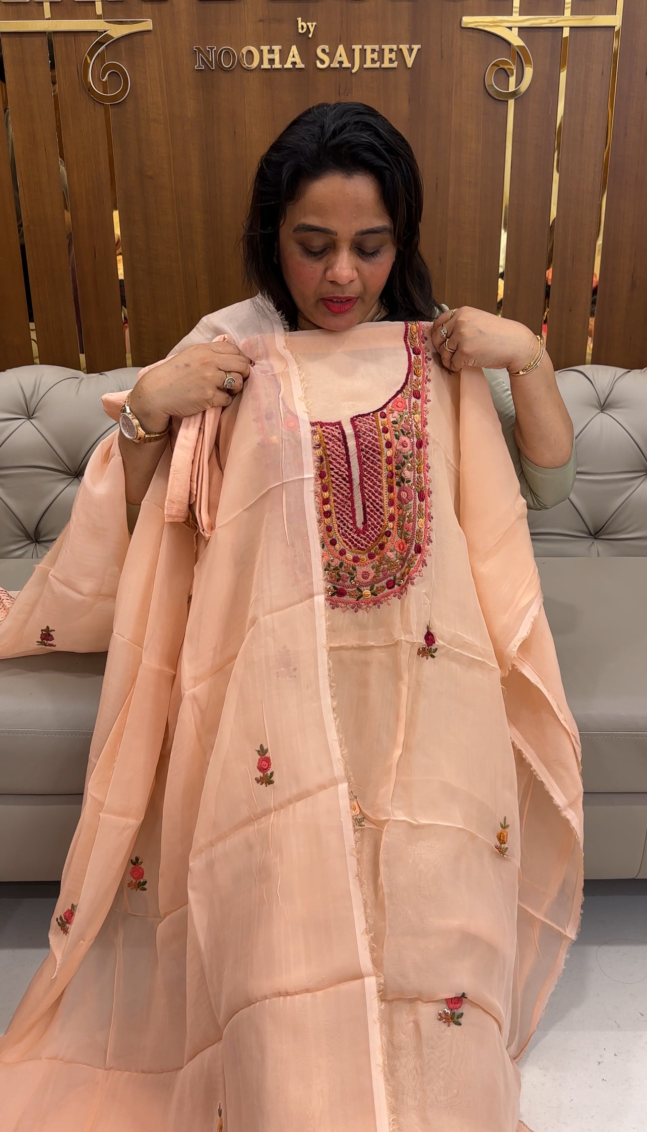 VISCOSE ORGANZA UNSTITCHED SALWAR SUITS - IHA 25759