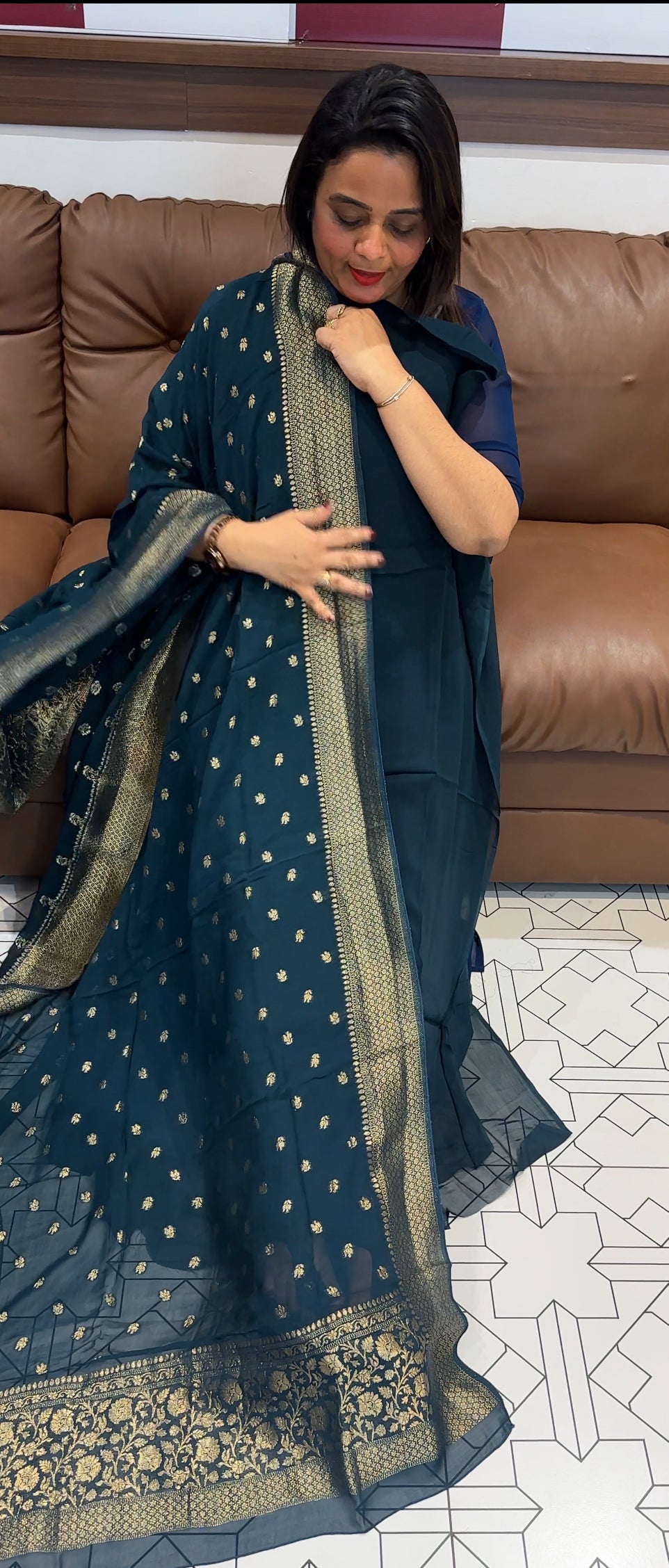 GEORGETTE UNSTITCHED SALWAR SUITS - IHA 25416
