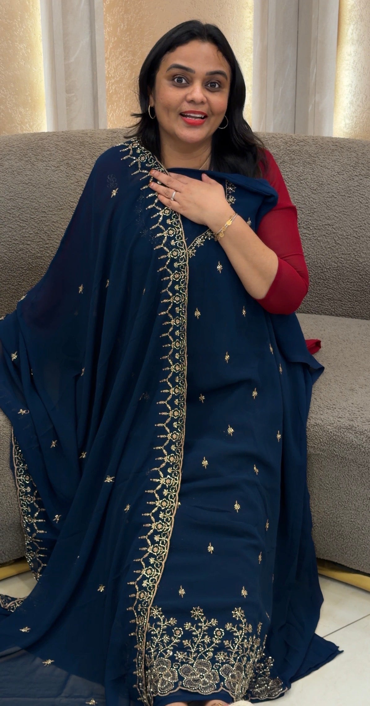 HANDWORKED UNSTITCHED SALWAR SUITS - IHA 32919