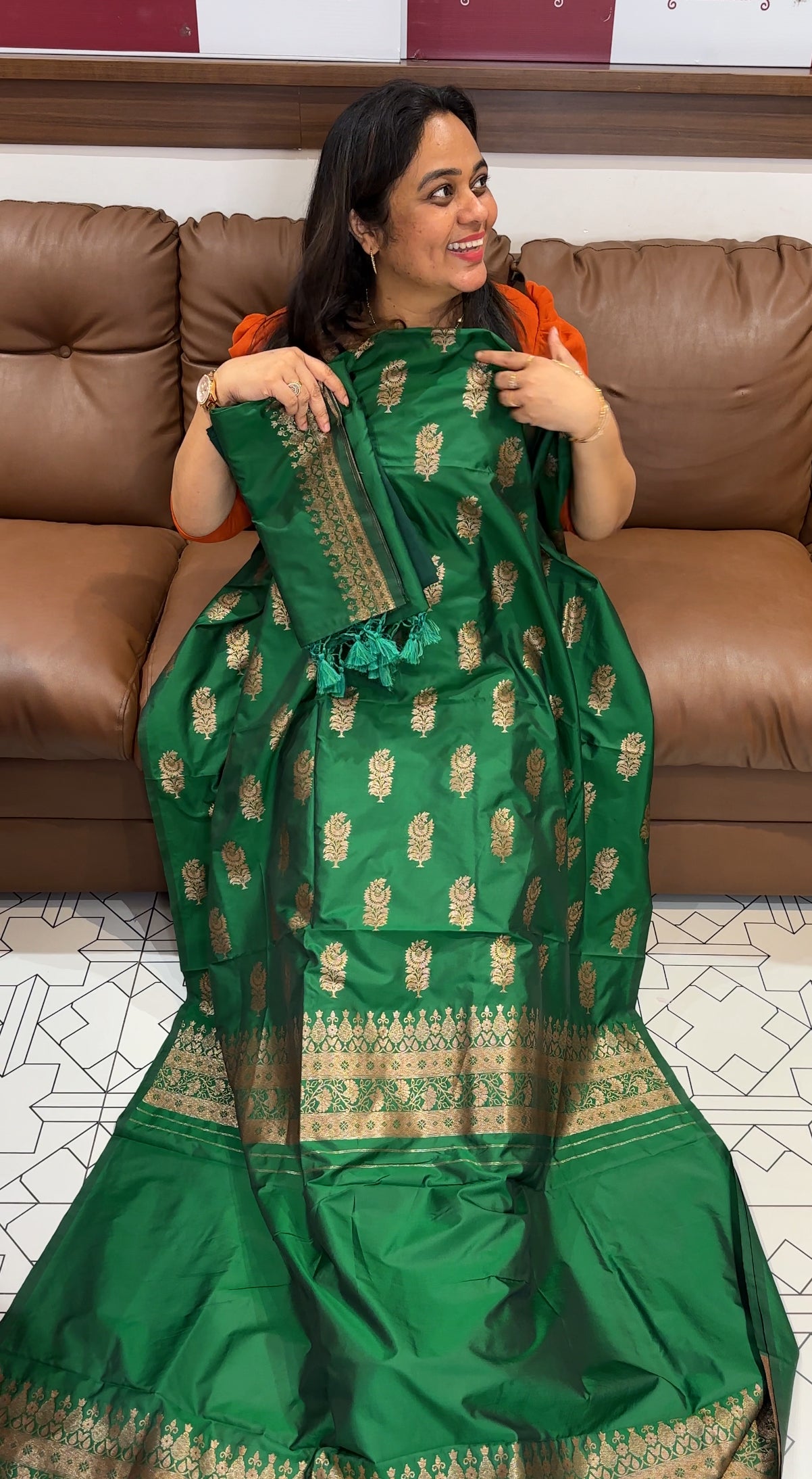 SEMI BANARASI USNTITCHED SALWAR SUITS - IHA 26457