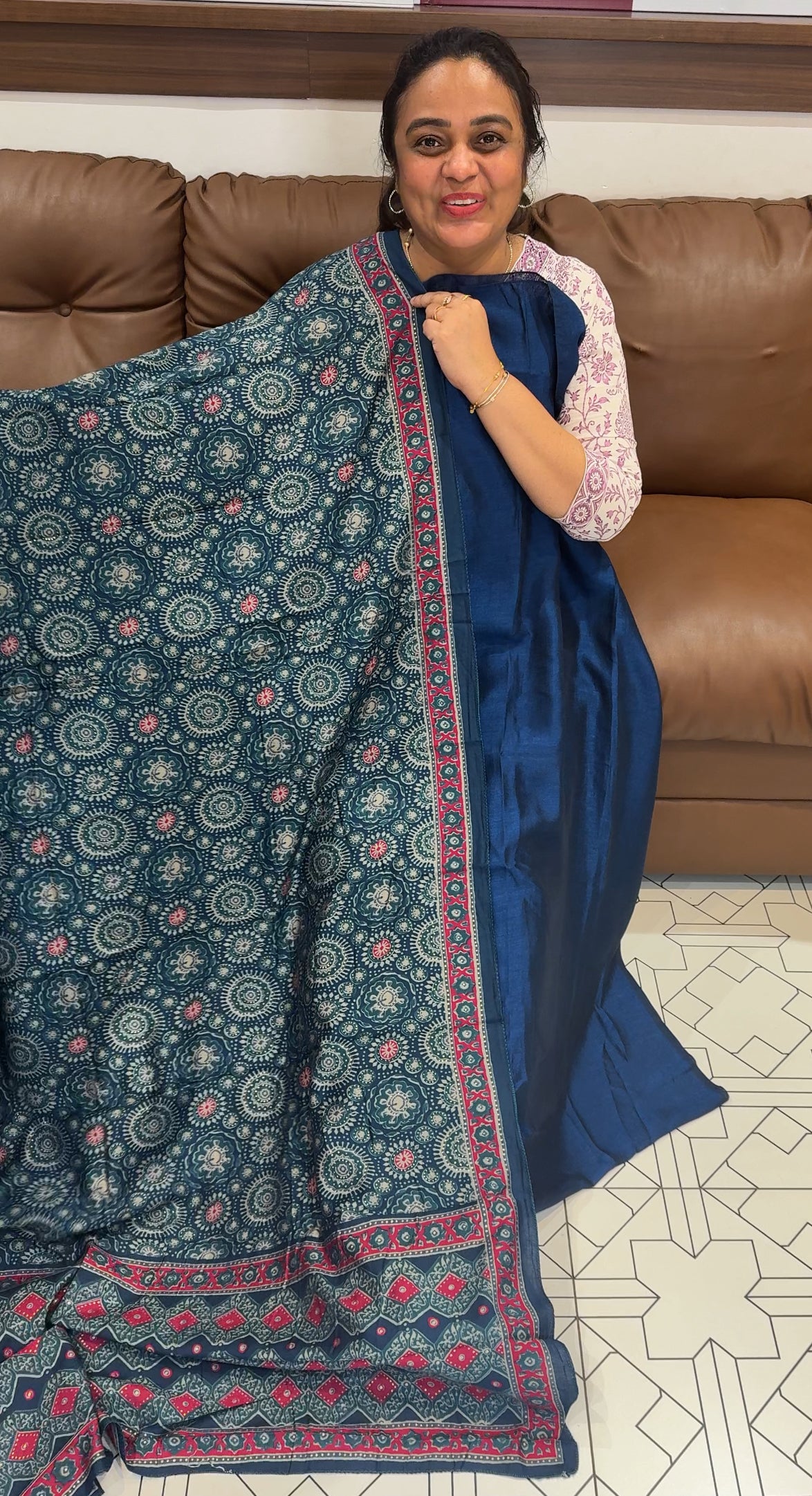 SEMI RWA SILK UNSTITCHED SALWAR SUITS - IHA 26414