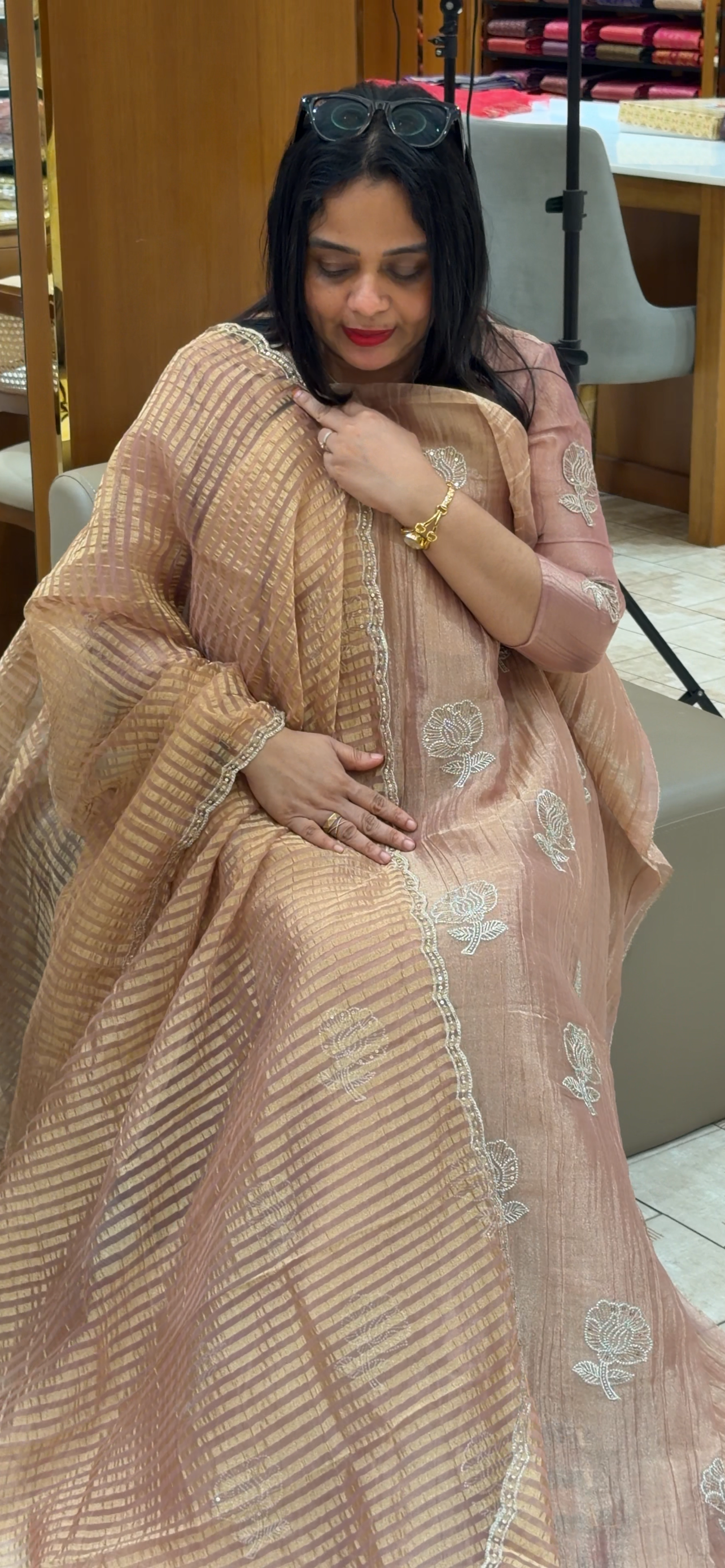 FORWARD CRUSHED TISSUE TOP, BOTTOM AND DUPATTA - IHA 34071