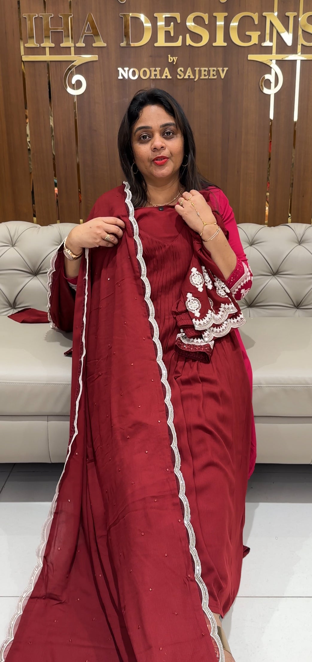 WRINKLE RAYON TOP ,BOTTOM AND DUPATTA - IHA 25765