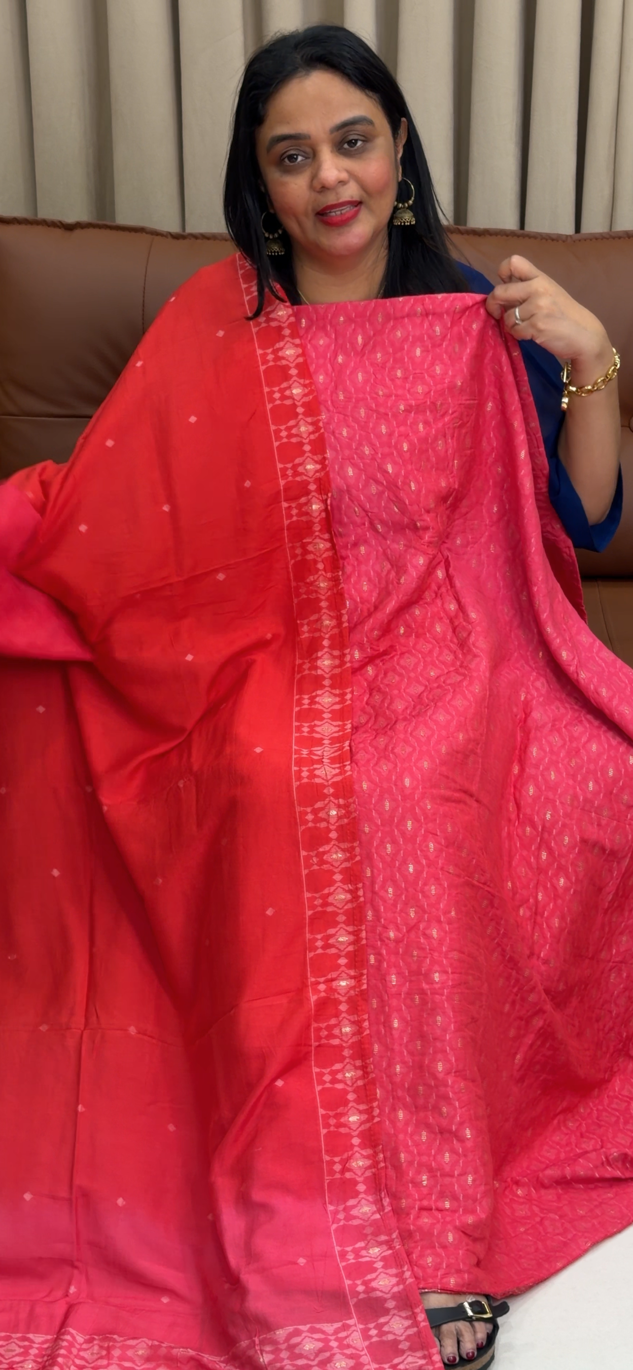 SEMI BANARASI UNSTITCHED SALWAR SUIST - IHA 34079