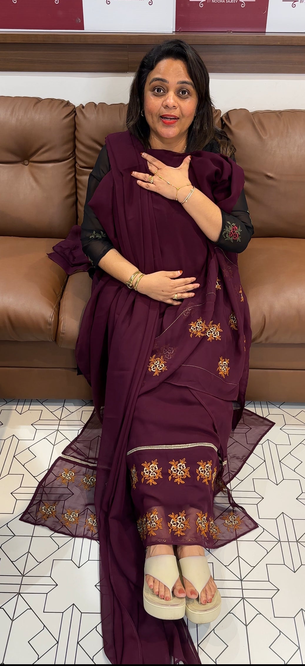 IHA'S IN-HOUSE DESIGNER TOP,.BOTTOM AND DUPATTA - IHA 24804