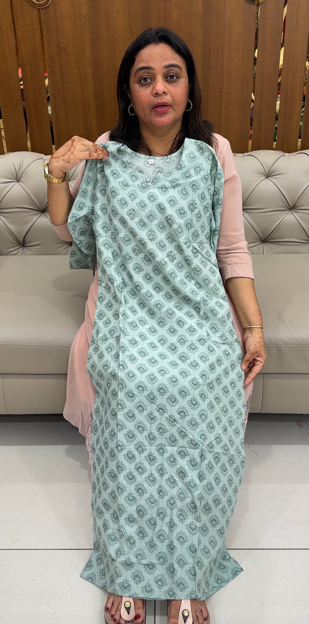 PRINTED LONG SLITTEED TOPS - IHA 27528