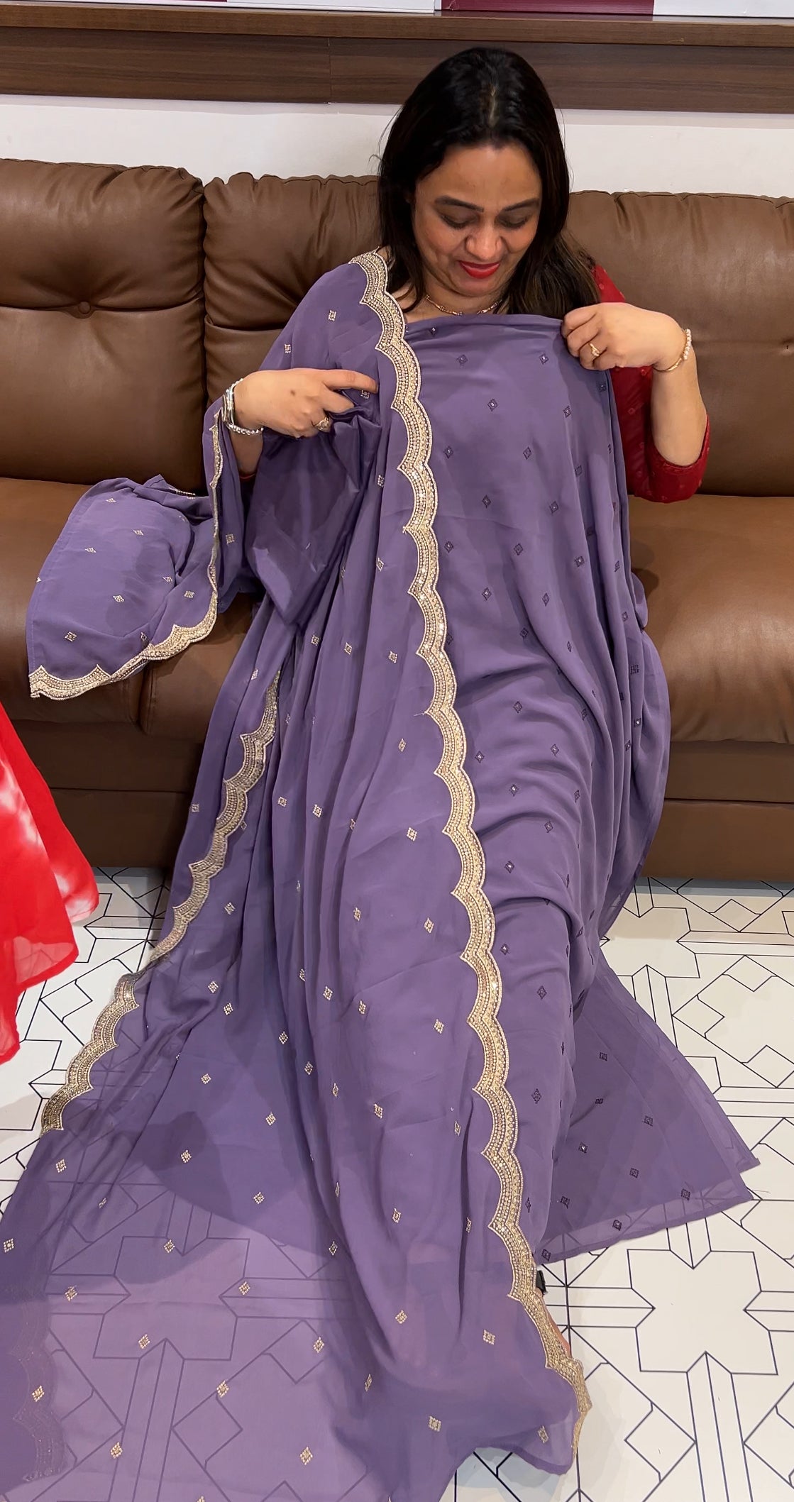 FAUX GEORGETTE UNSTITCHED SALWAR SUITS - IHA 24382