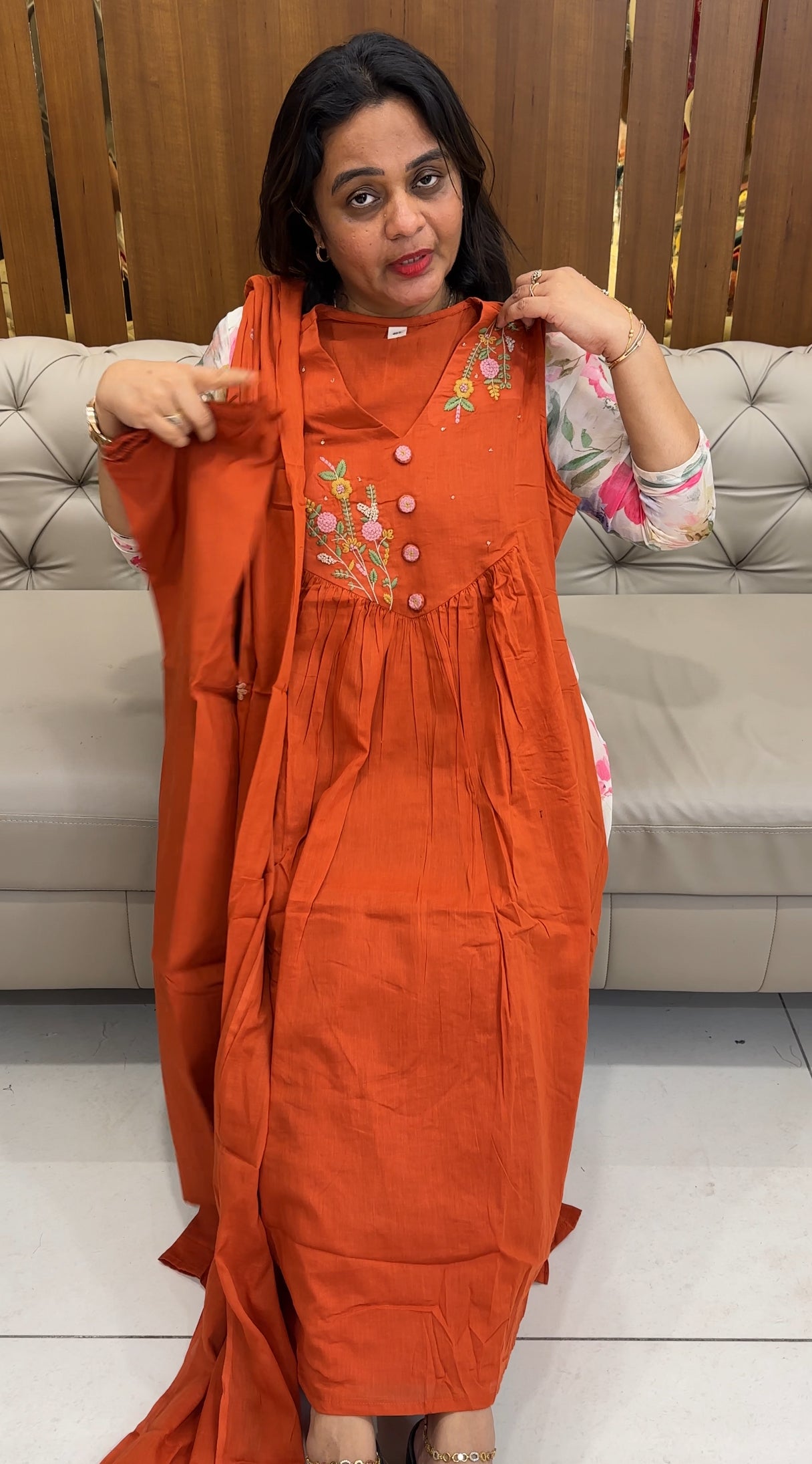 MIL COTTON TOP, BOTTOM AND DUPATTA - IHA 26140