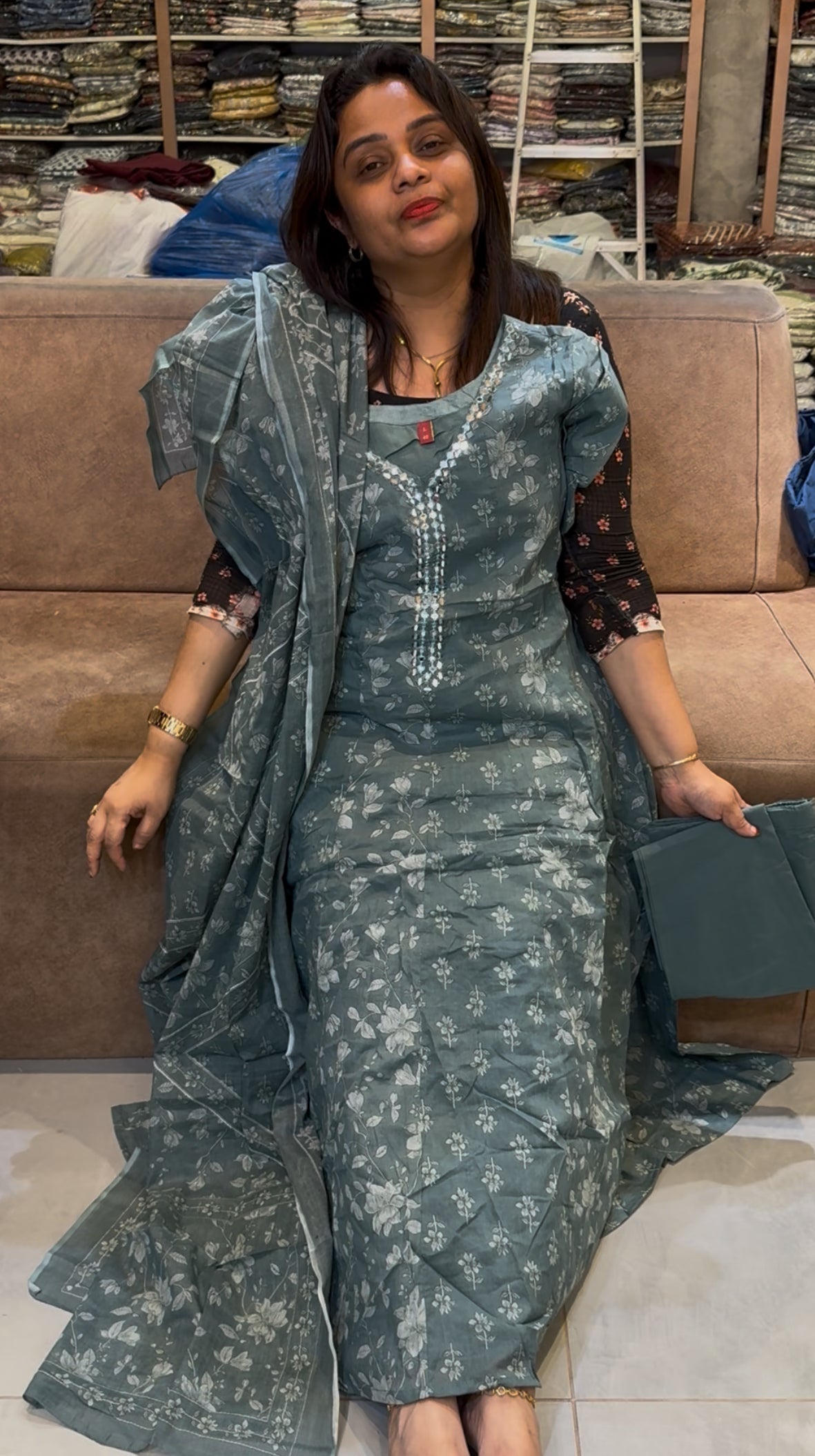 MUL MUL COTTON TOP, BOTTOM AND DUPATTA - IHA 25260