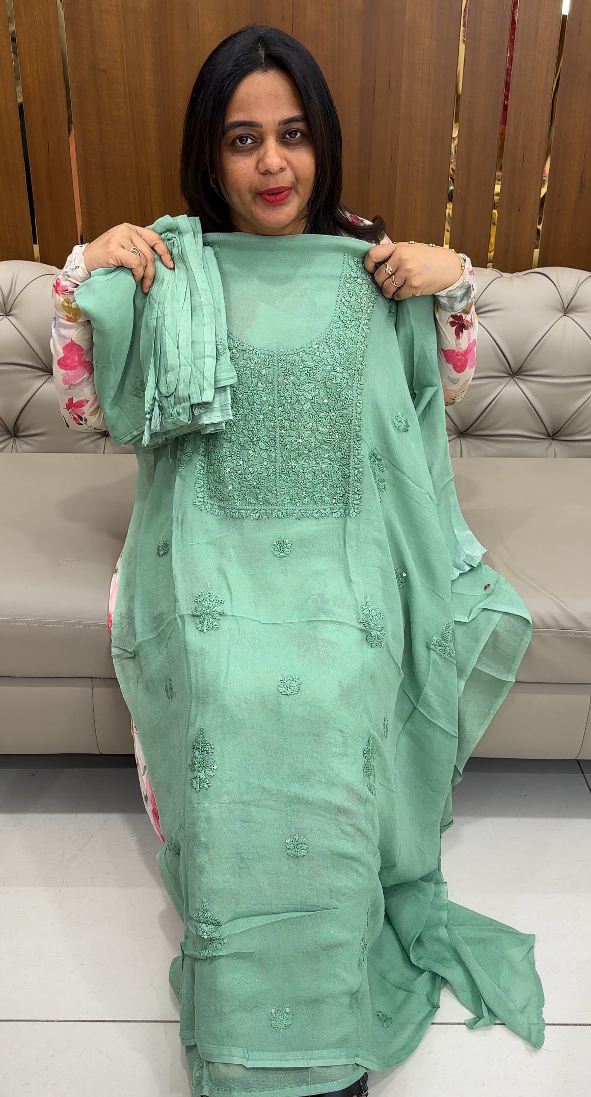 VISCOSE GEORGETTE UNSTITCHED SALWAR SUITS - IHA 26098