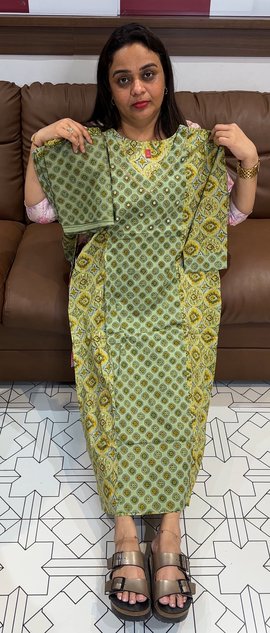 COTTON TOP, BOTTOM AND DUPATTA - IHA 21895