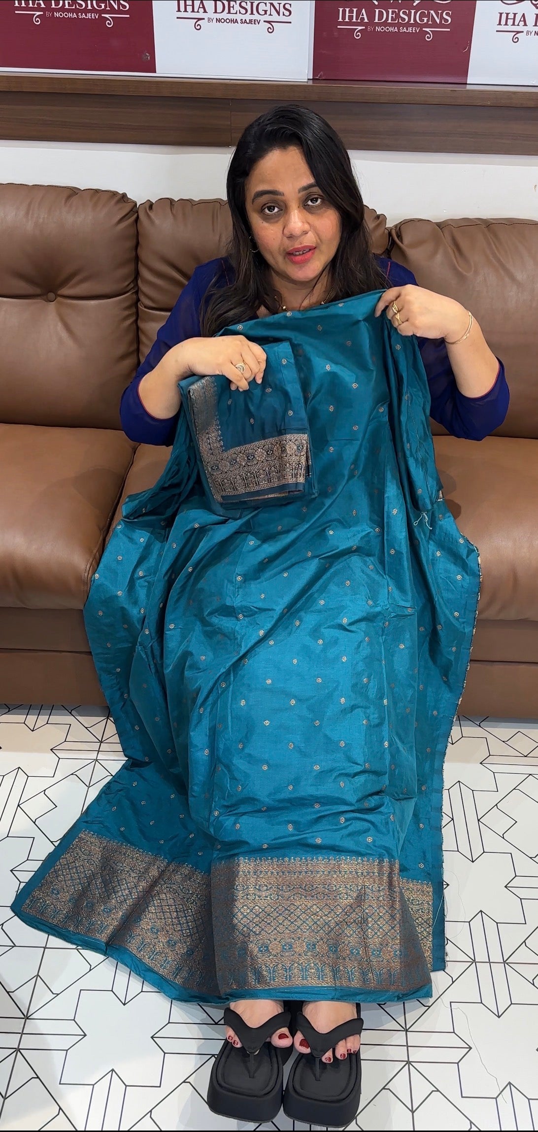 SEMI BANARSI UNSTITCHED SALWAR SUITS - IHA 27885