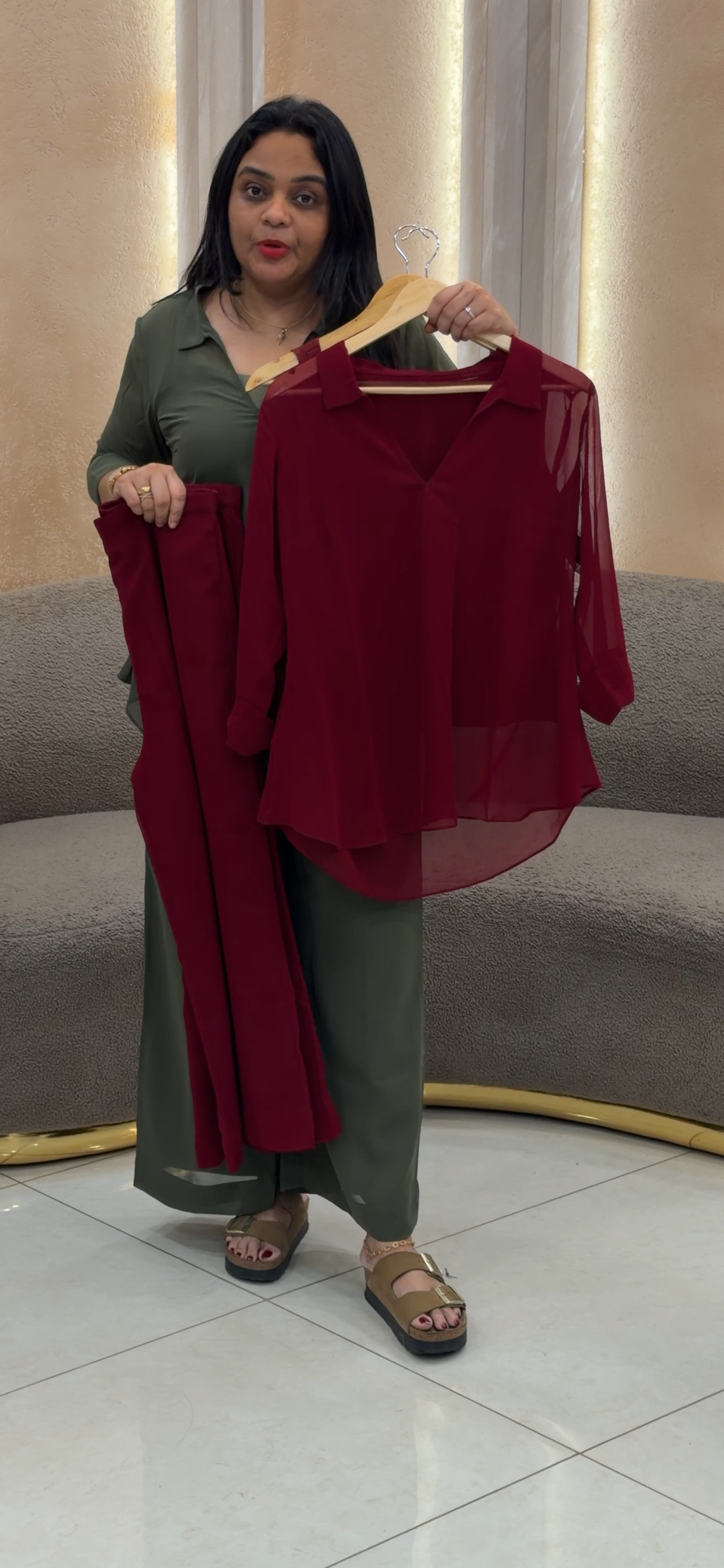 IHA'S IN-HOUSE GEORGETE CO - ORDS SETS - IHA 33194