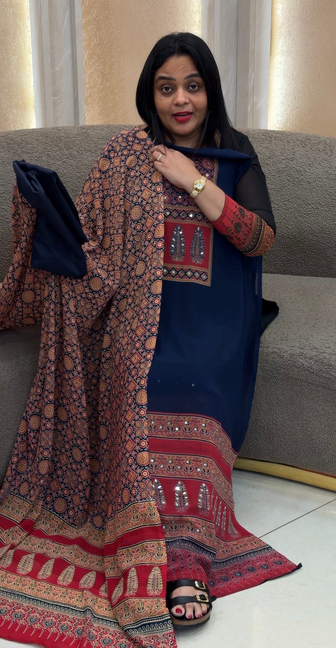 FORWARD FAUX GEORGETTE UNSTITCHED SALWAR SUITS - IHA 34375