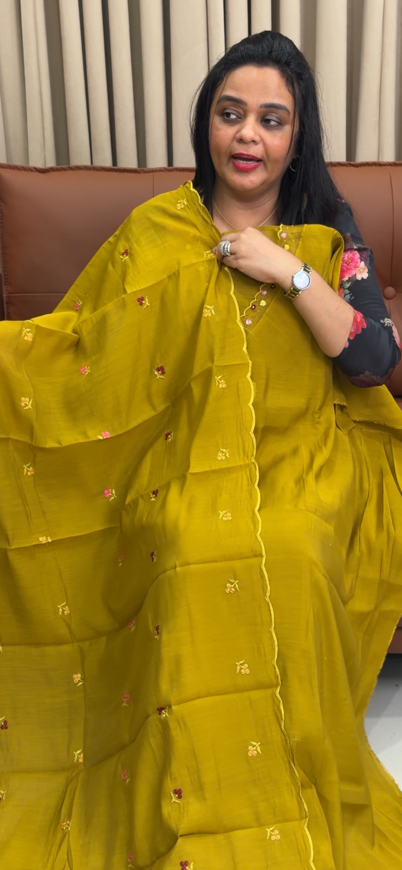 MALAI CHANDERI UNETITCHED SALWAR SUITS - IHA 34909