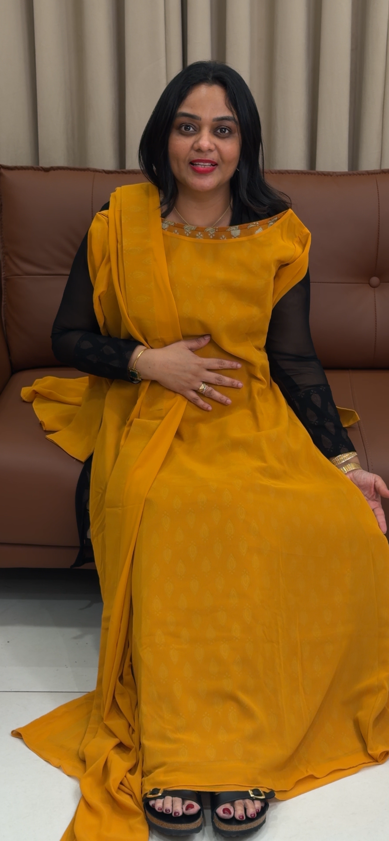 IHA'S IN-HOUSE GEORGETTE ALINE TOP AND DUPATTA - IHA 34030