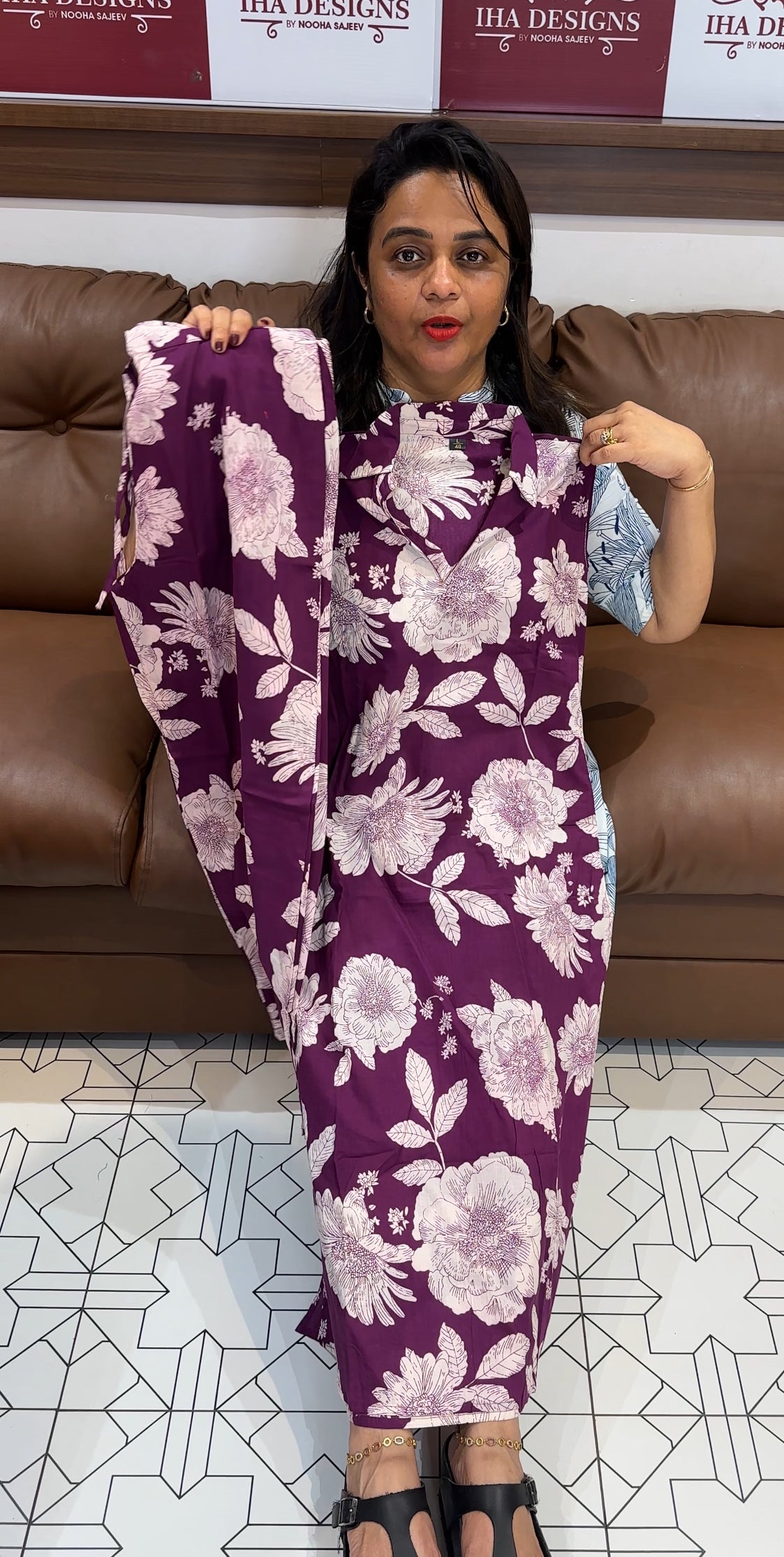 COTTON PRINTED TOP AND BOTTOM - IHA 25509
