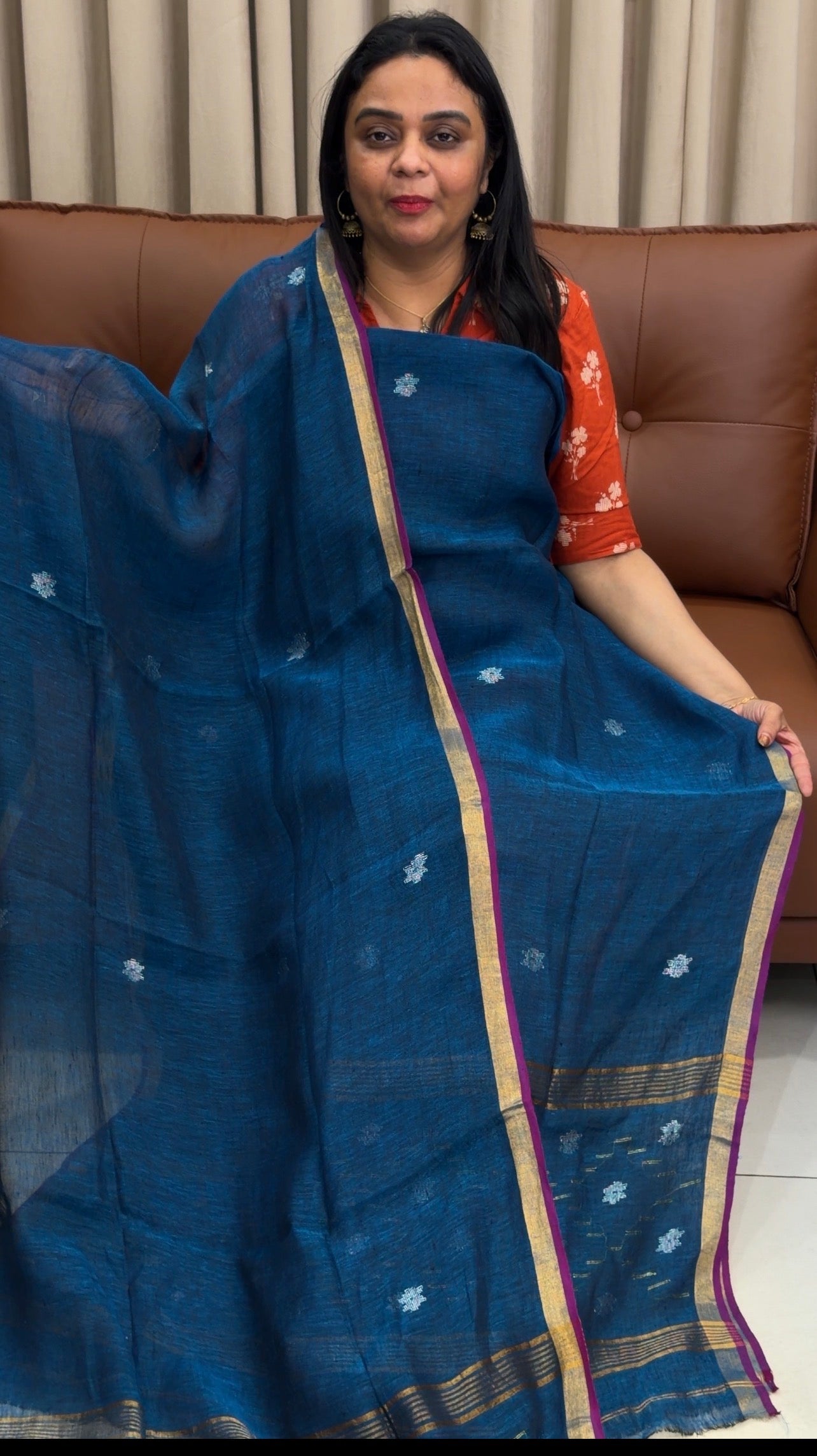 JAMDANI LINEN UNSTITCHED SALWAR SUITS - IHA 33608