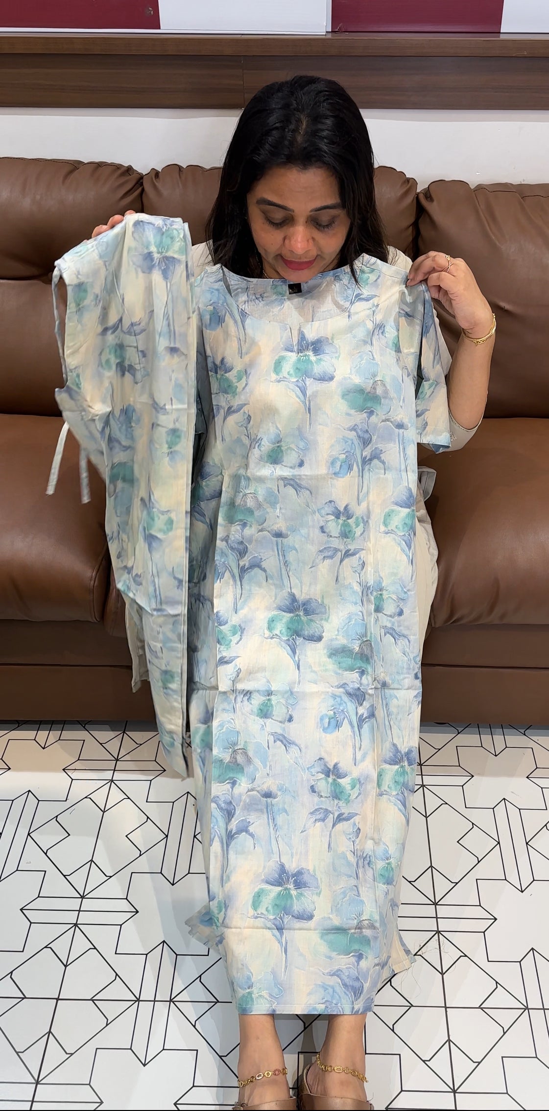 SEMI MODAL PRINTTED TOP AND BOTTOM - IHA 26713