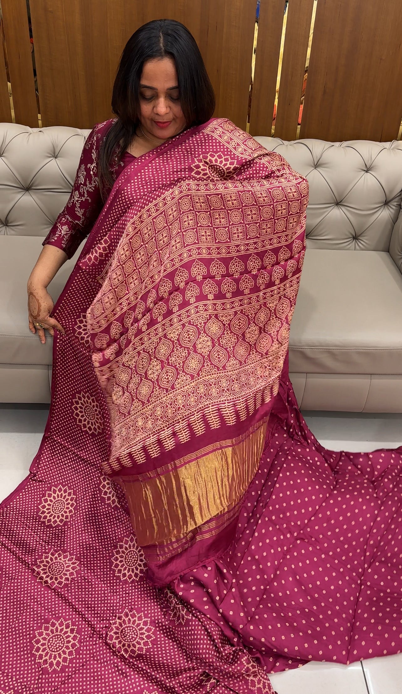 PRINTED MODAL SILK SAREES - IHA 27517