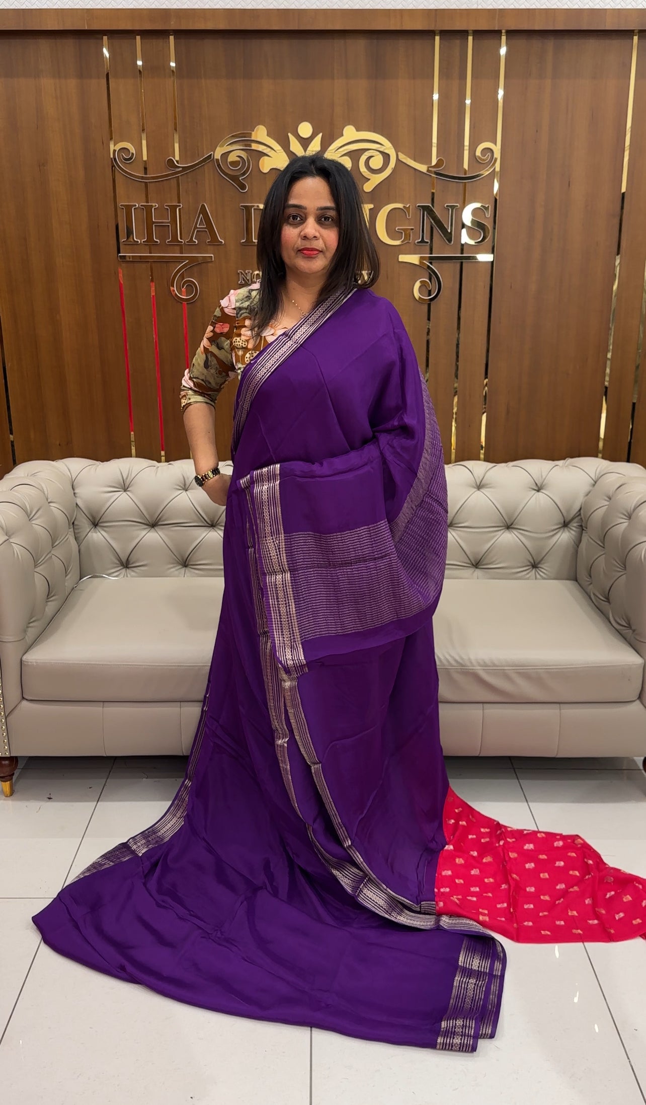 PLATINUM CHIFFON SAREES - IHA 25322
