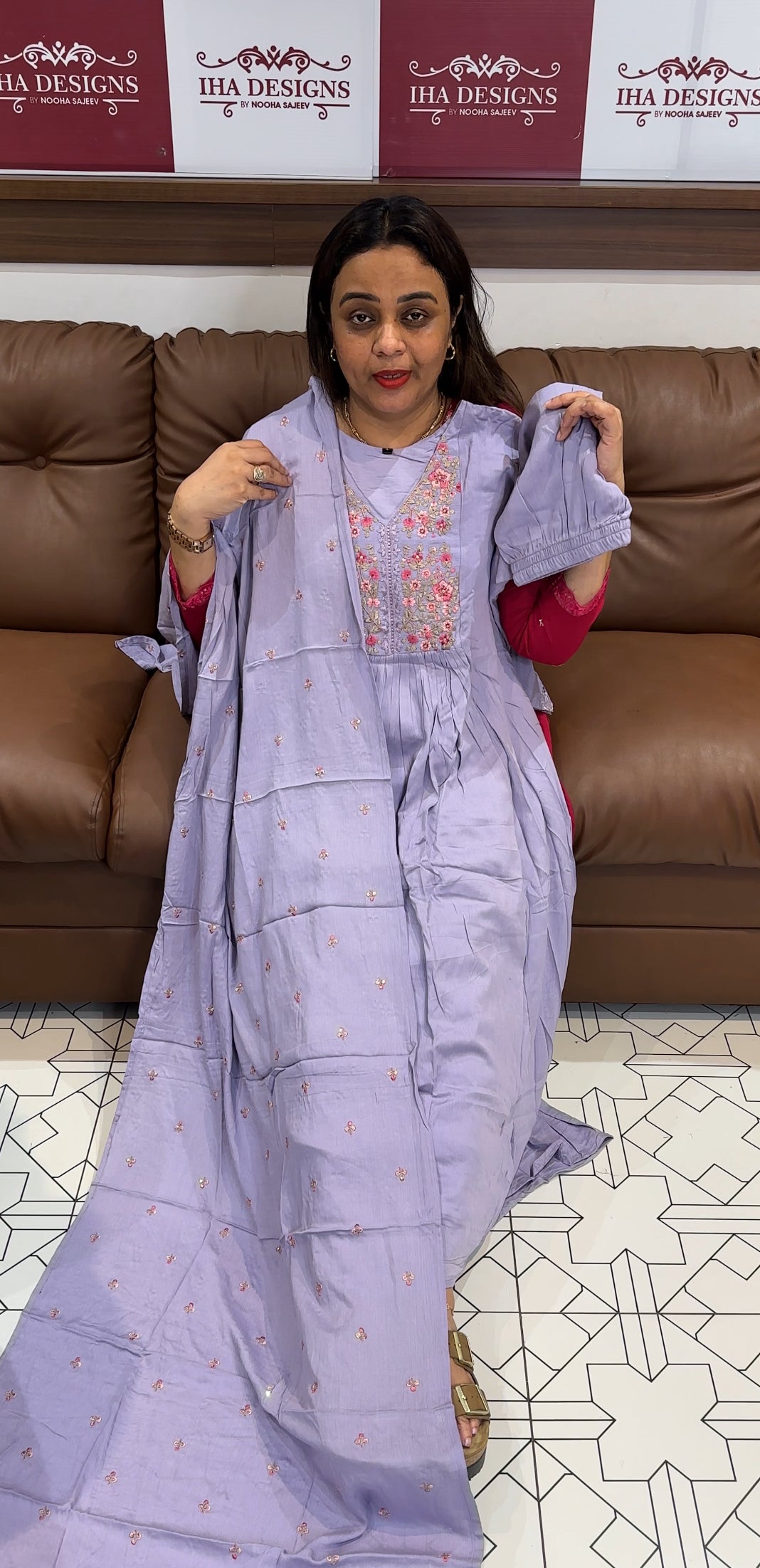 SEMI PARTY WEAR TOP,BOTTOM AND DUPATTA - IHA 22044
