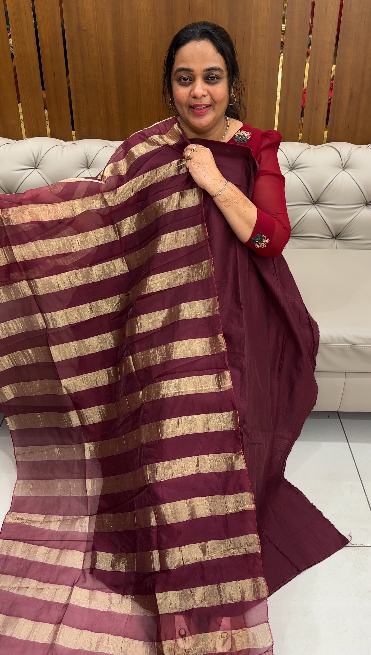 SEMI MUL CHANDERI UNSTITCHED SALWAR SUITS - IHA 27638