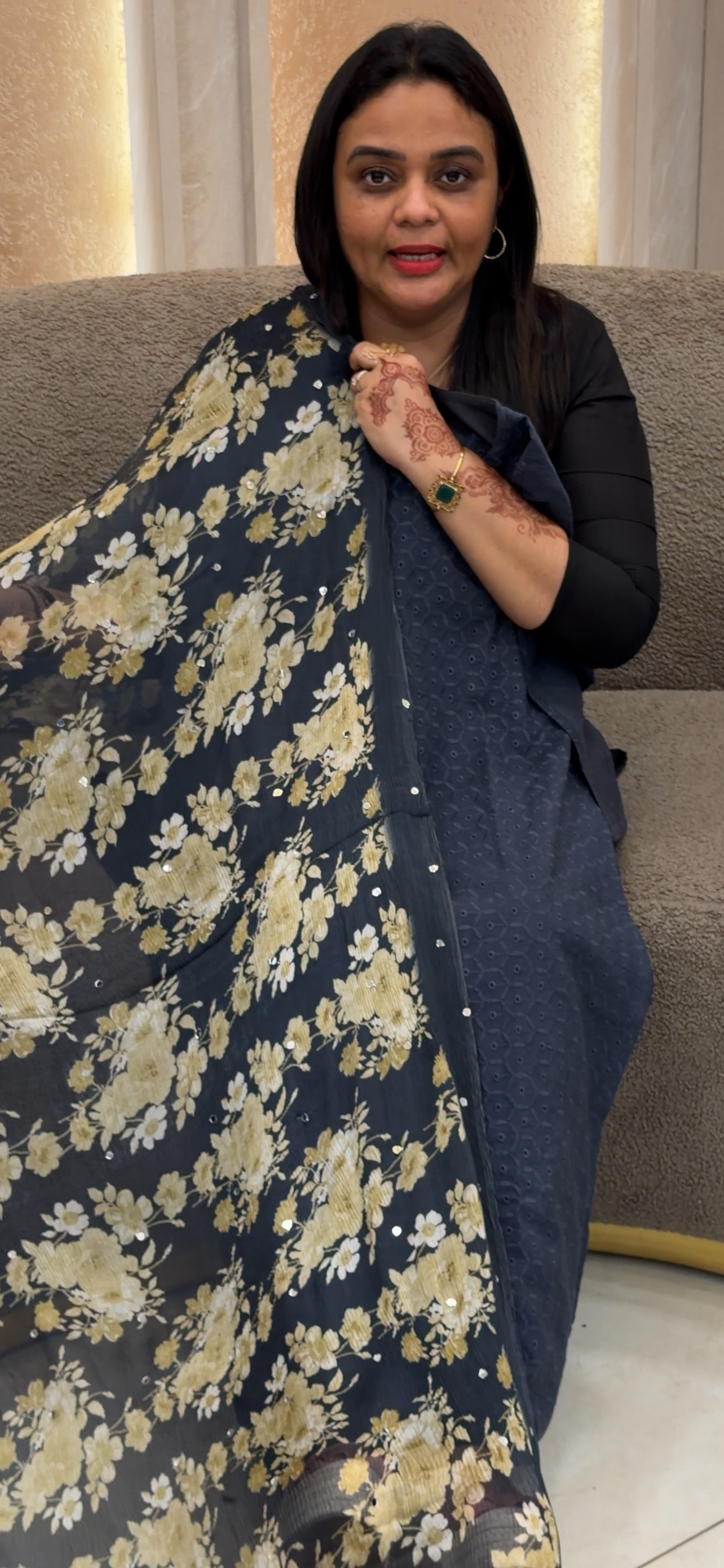 IHA'S IN-HOUSE COTTON HAKOBA TOP, BOTTOM AND DUPATTA - IHA 32980