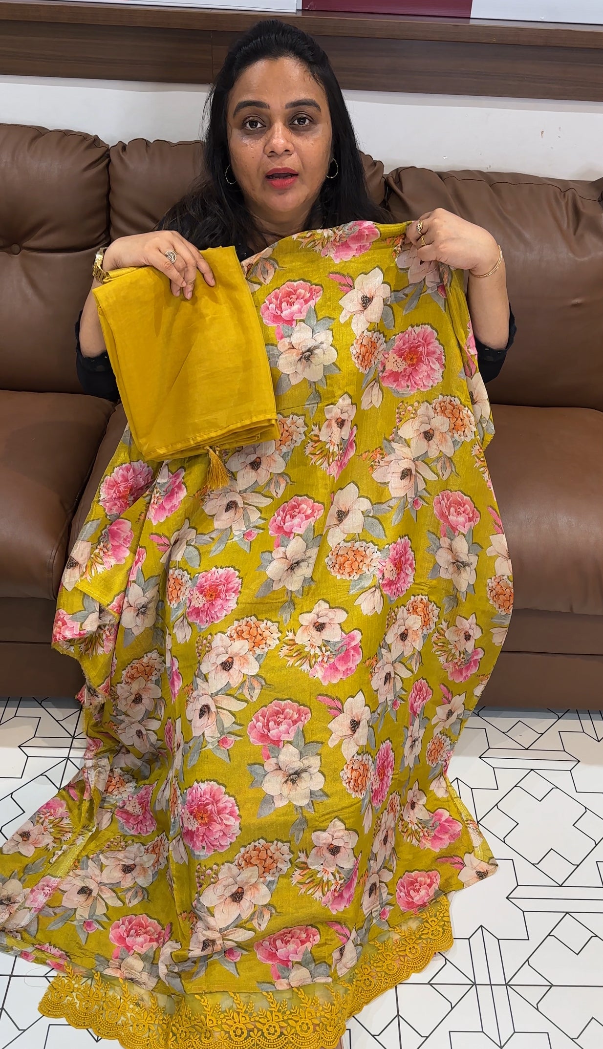 PRINTED TISSUEE UNSTITCHED SALWAR SUITS - IHA 27933