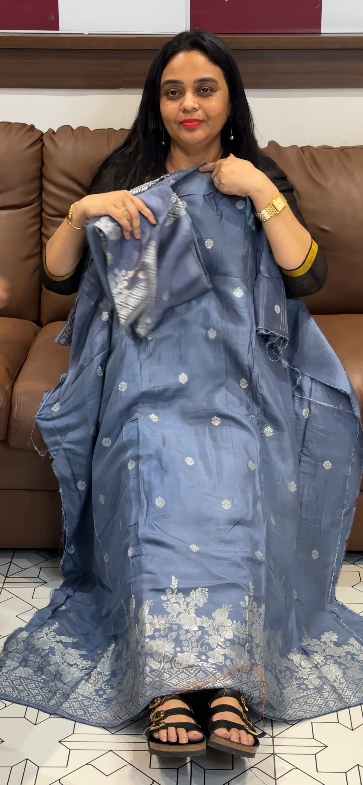 SILK DOLA BANARASI UNSTITCHED SALWAR SUITS - IHA 35536