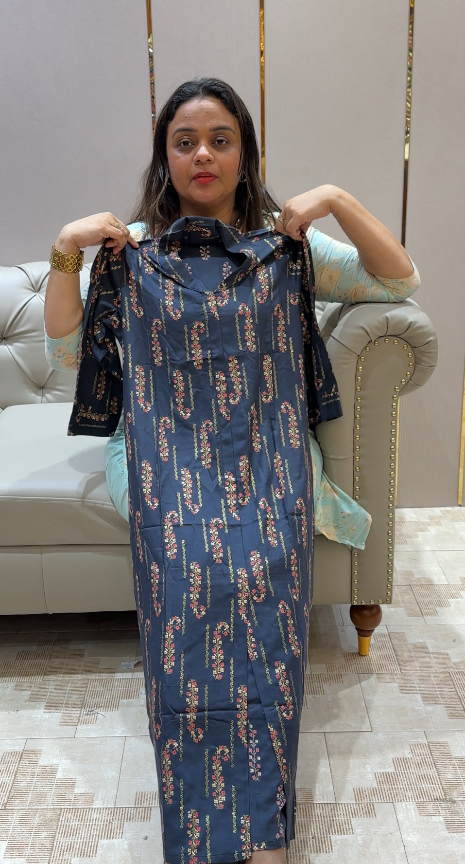 PRINTED ALINE TOP - IHA 24071