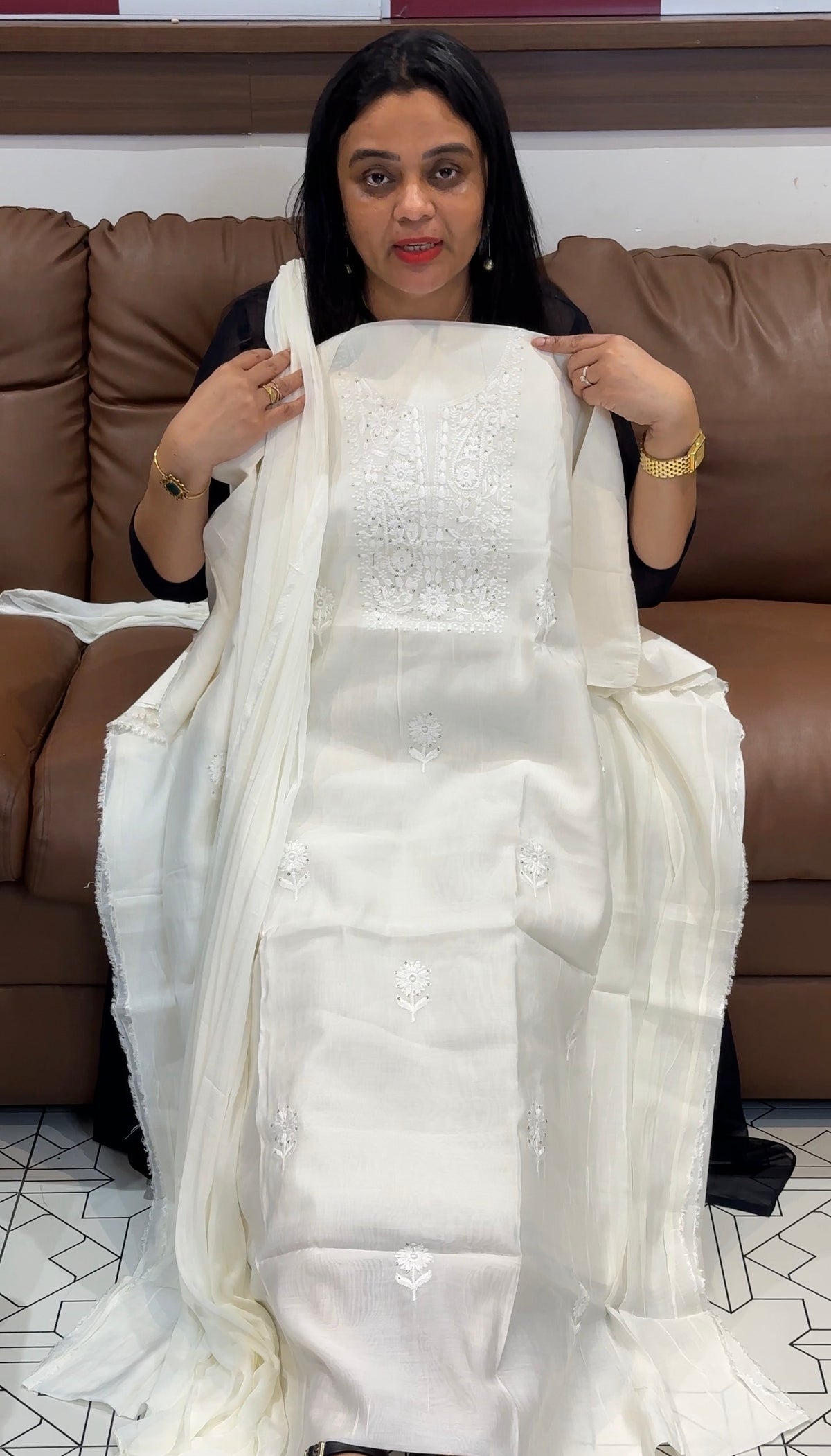 FORWARD LUCKNOWI CHIKANKARI UNSTITCHED SALWAR SUITS - IHA 35506