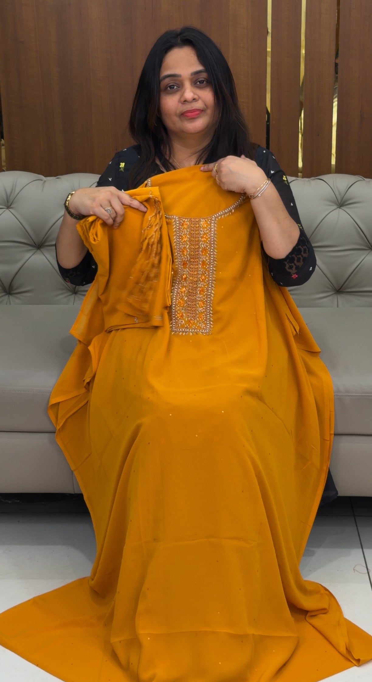 FAUX GEORGETTE UNSTITCHED SALWAR SUITS - IHA 29140