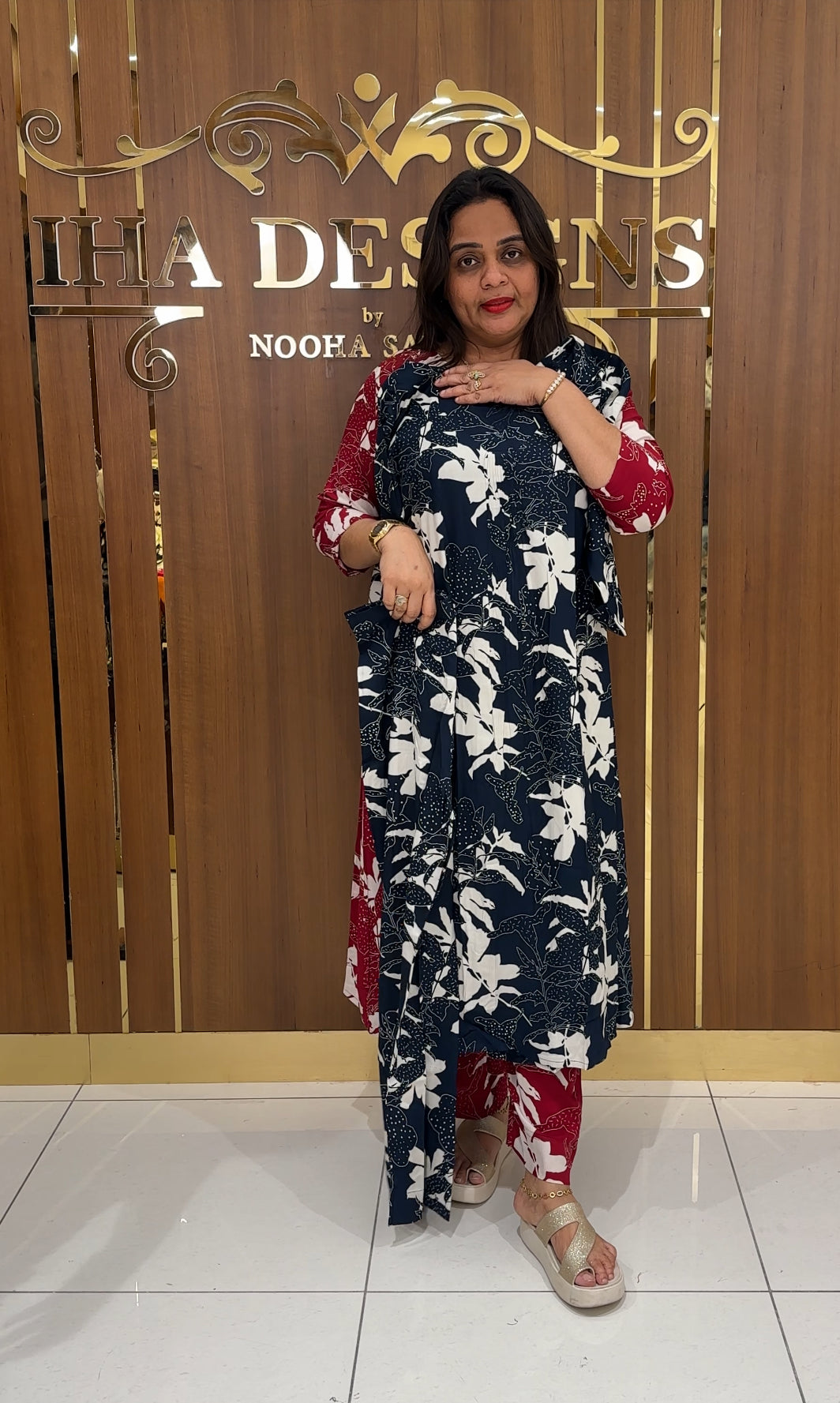 PRINTED RAYON TOP AND BOTTOM - IHA 25770
