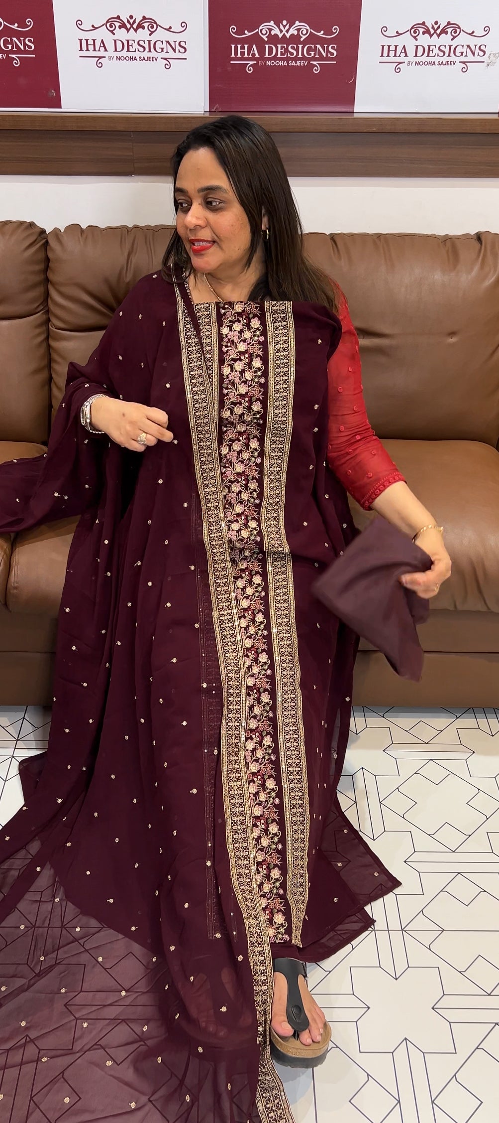 GEORGETTE UNSTITCHED SALWAR SUITS - IHA 22719