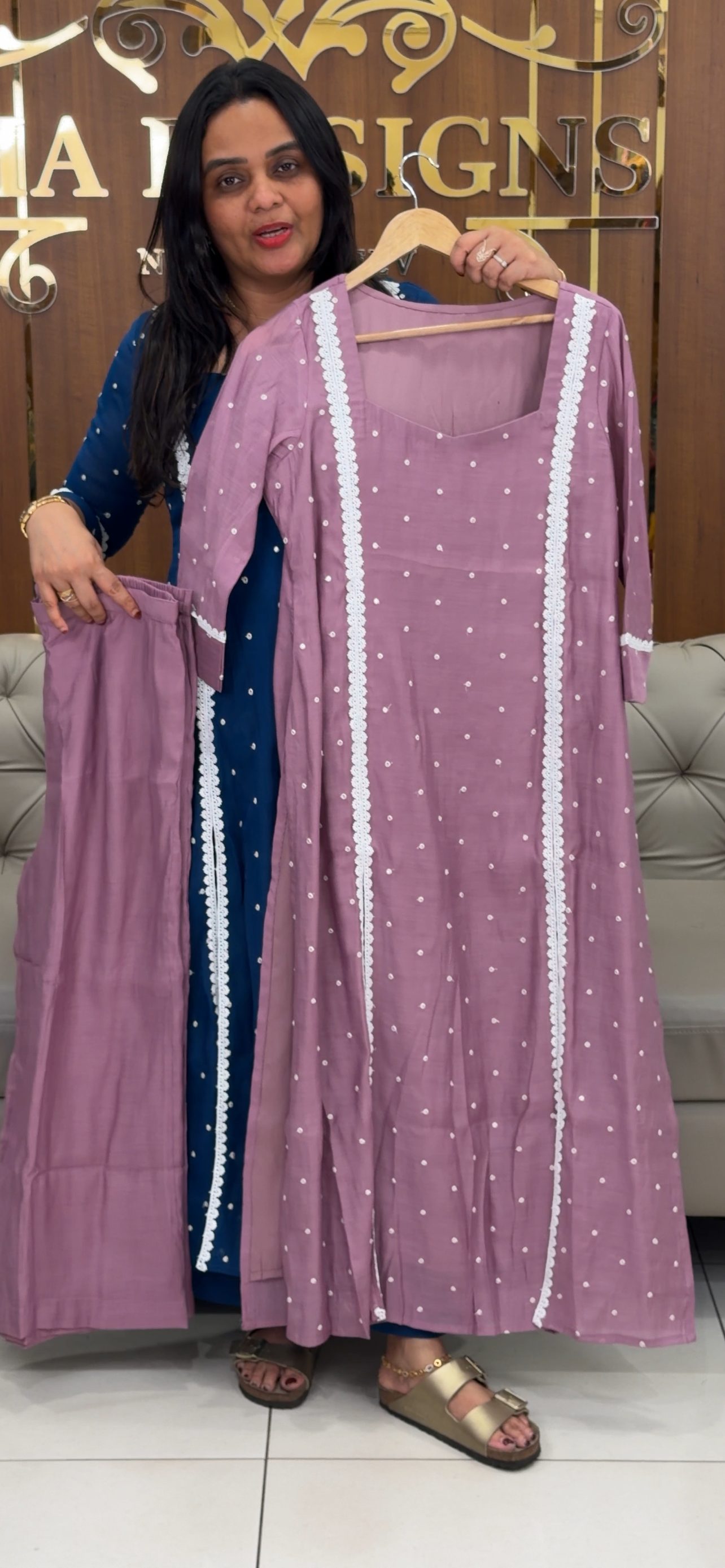 IHA'S IN-HOUSE MUL CHANDERI CO-ORDS SETS - IHA 33177