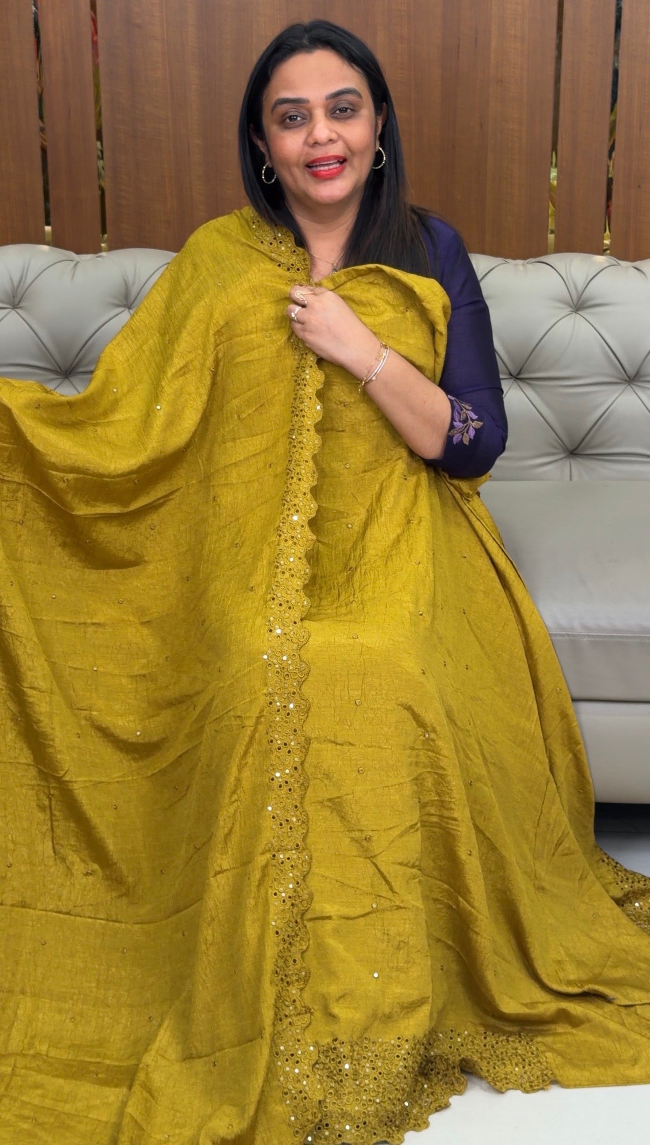CRUSHED SILK UNSTITCHED SALWAR SUITS - IHA 32868