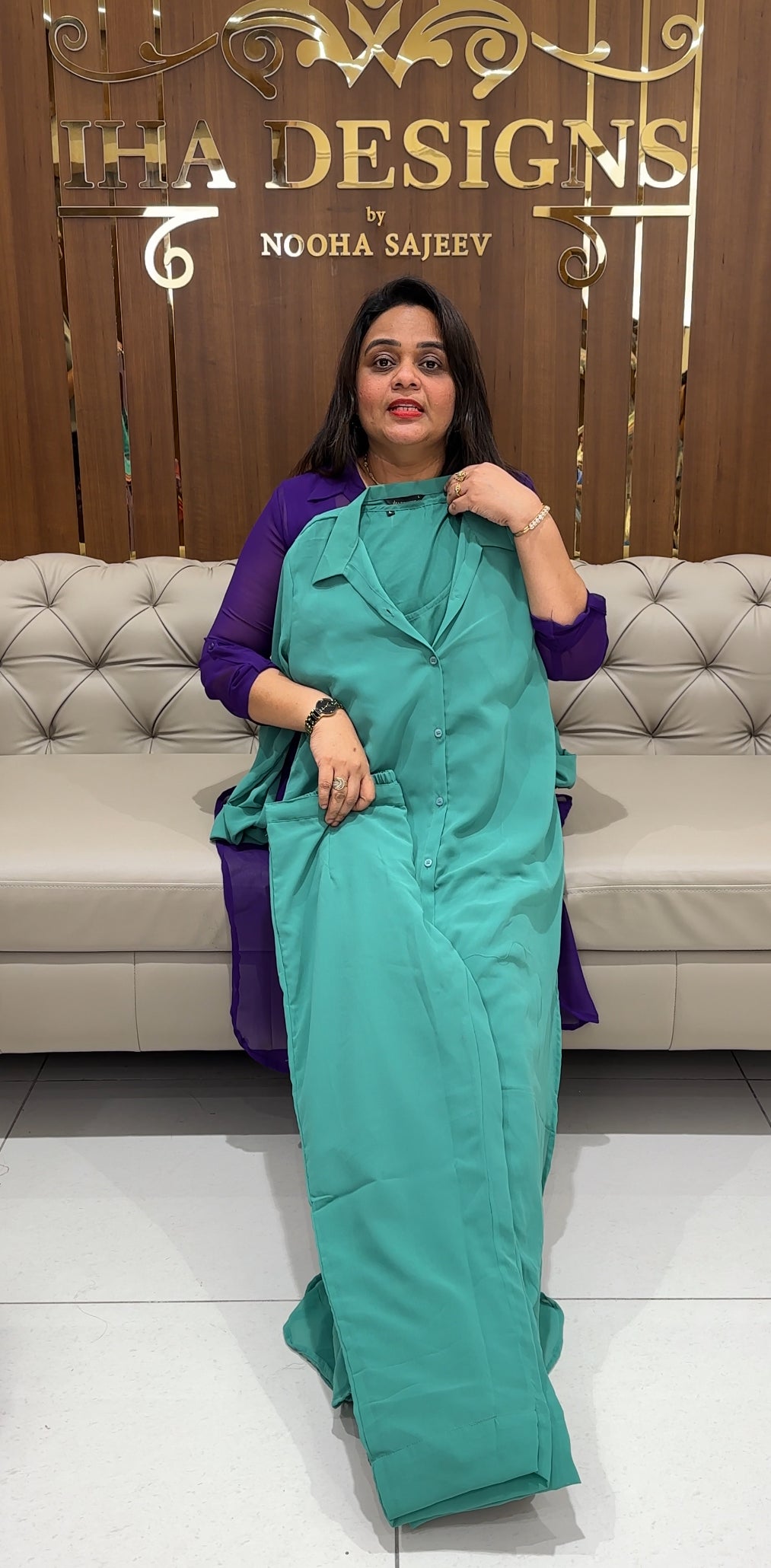 IHA'S IN-HOUSE GEORGETTE CO-ORDS SETS - IHA 23431
