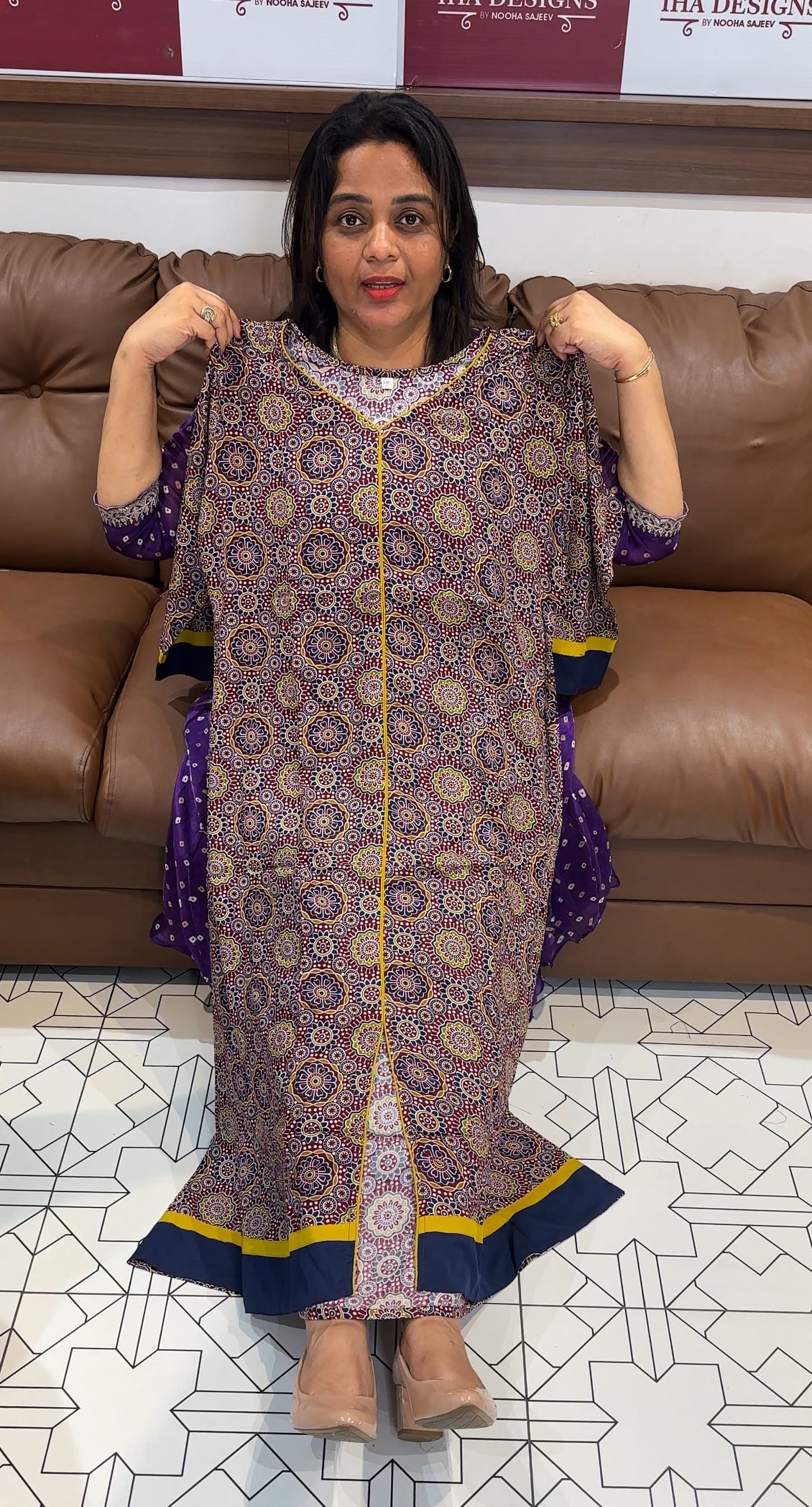 AJRAKH PRINTED RAYON TOPS - IHA 25452