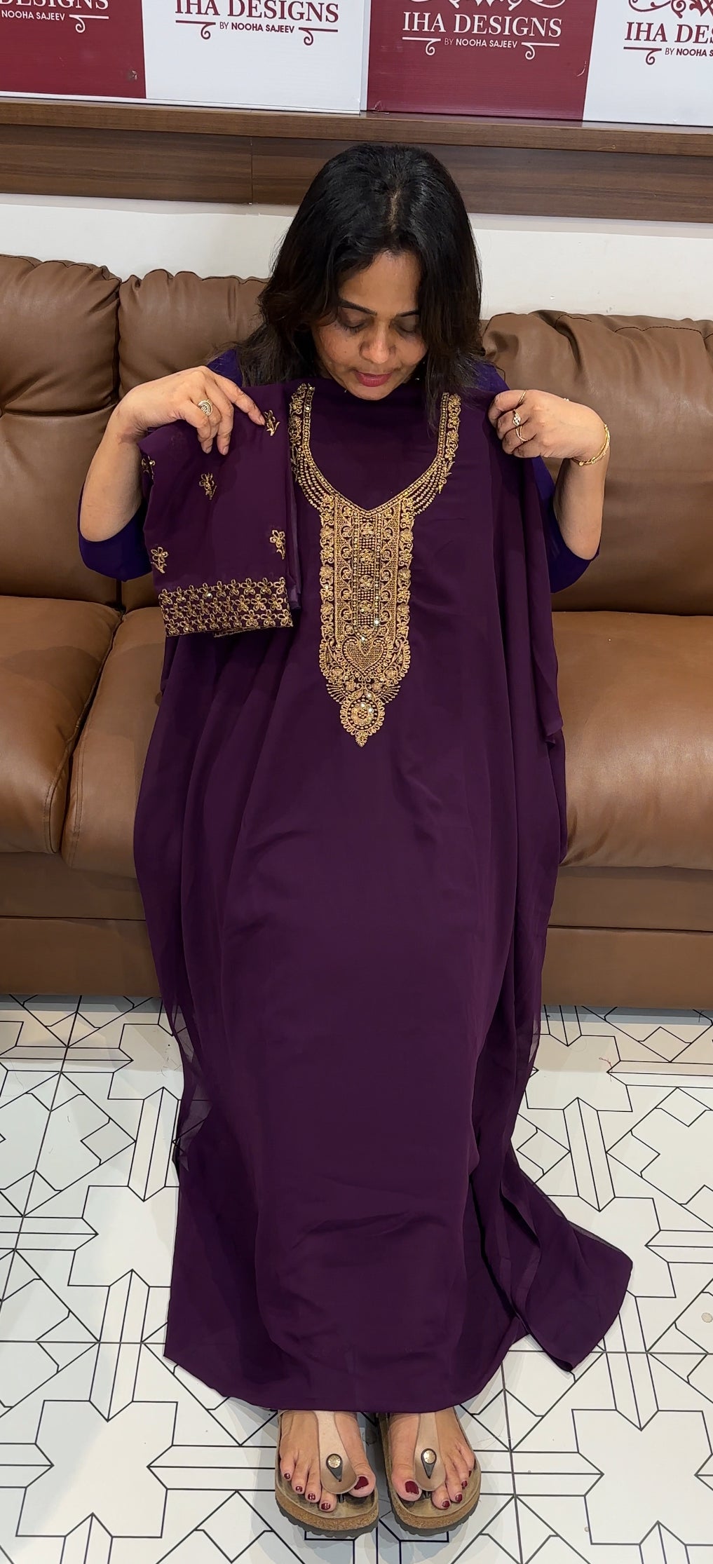 HAND WORKED UNSTITCHED SALWAR SUITS - IHA 26179