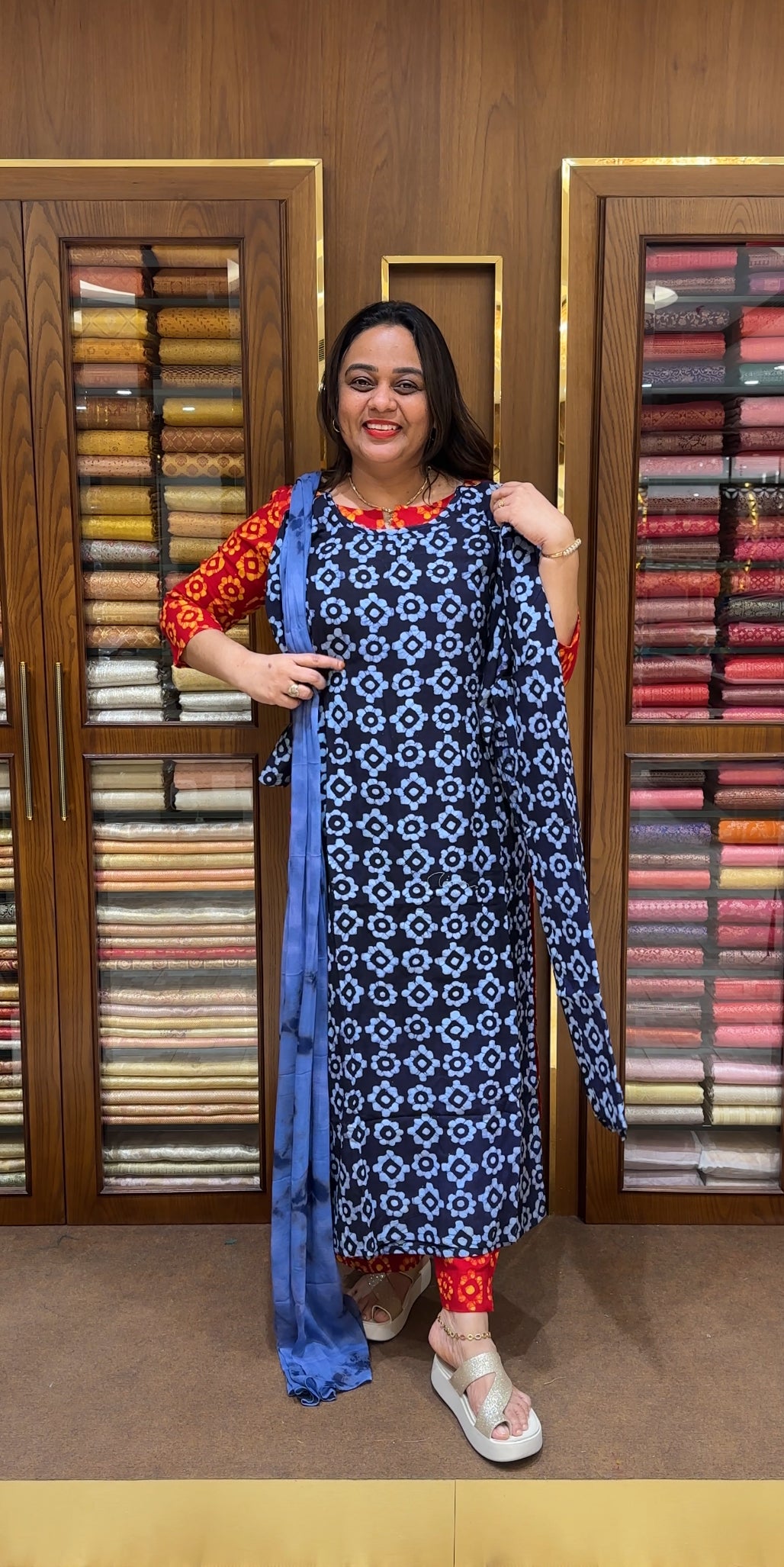 BATIK PRINTED UNSTITCHED SALWAR SUITS - IHA 23715
