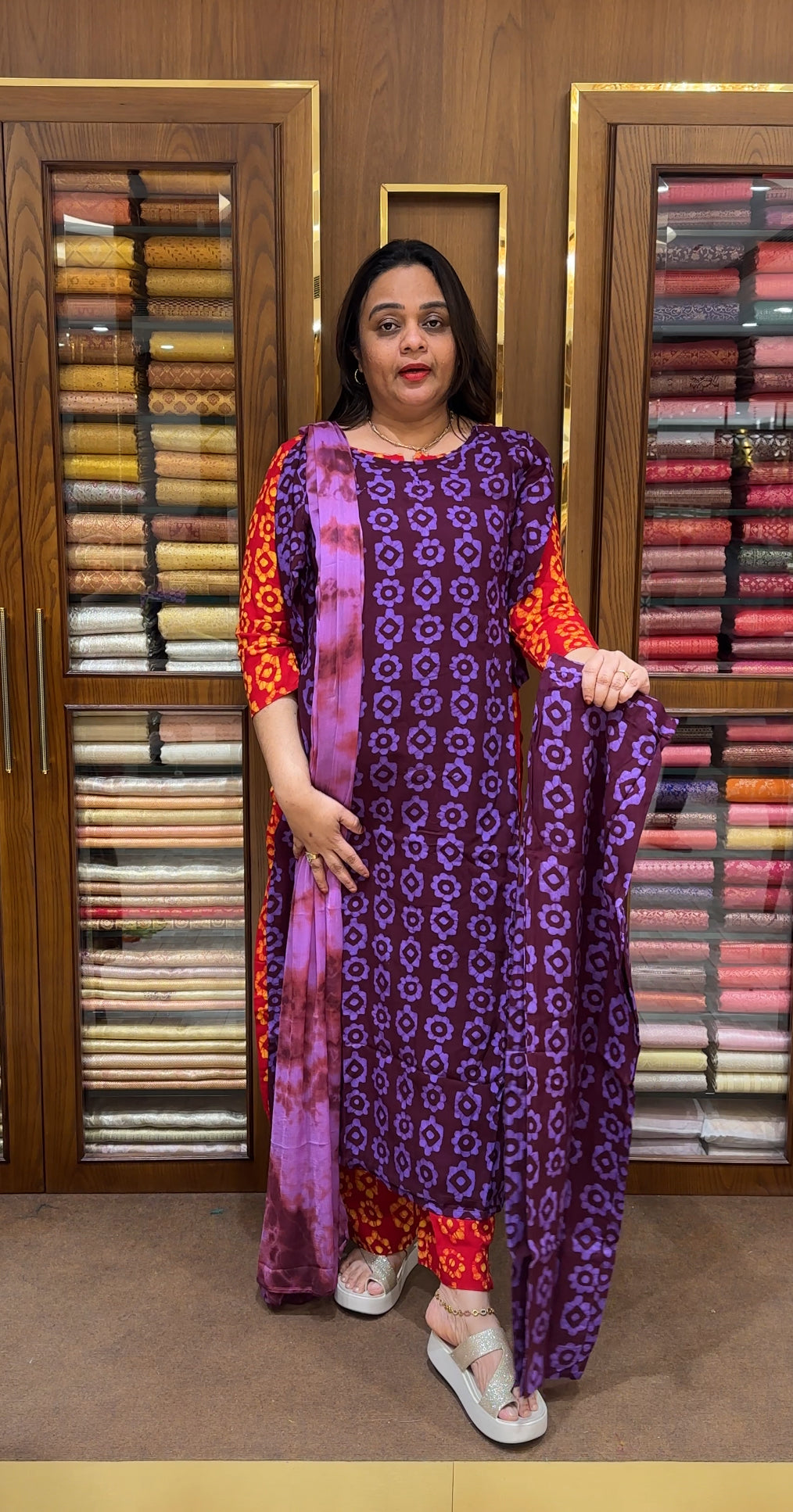 BATIK PRINTED UNSTITCHED SALWAR SUITS - IHA 23715