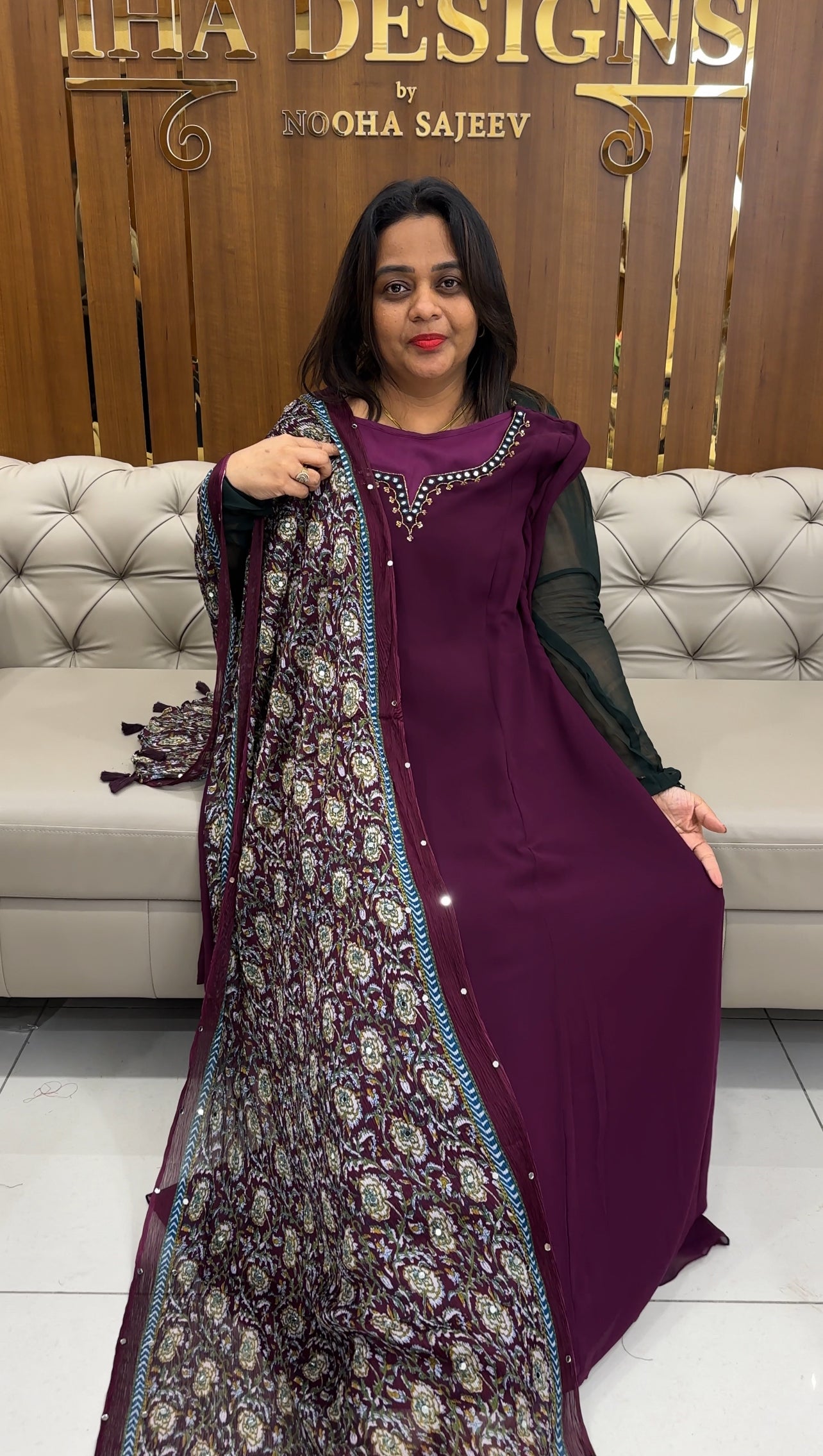 IHA'S IN-HOUSE A-LINE TOP AND DUPATTA - IHA 25249