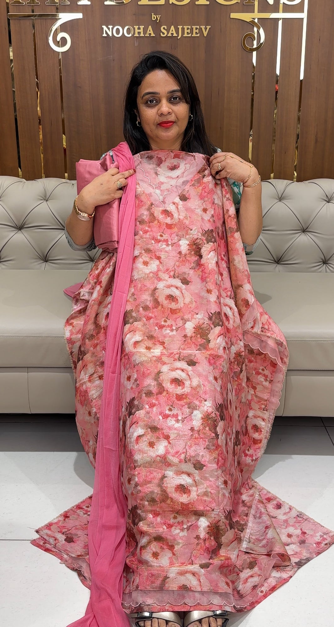 TISSUE UNSTITCHED SALWAR SUITS - IHA 24287