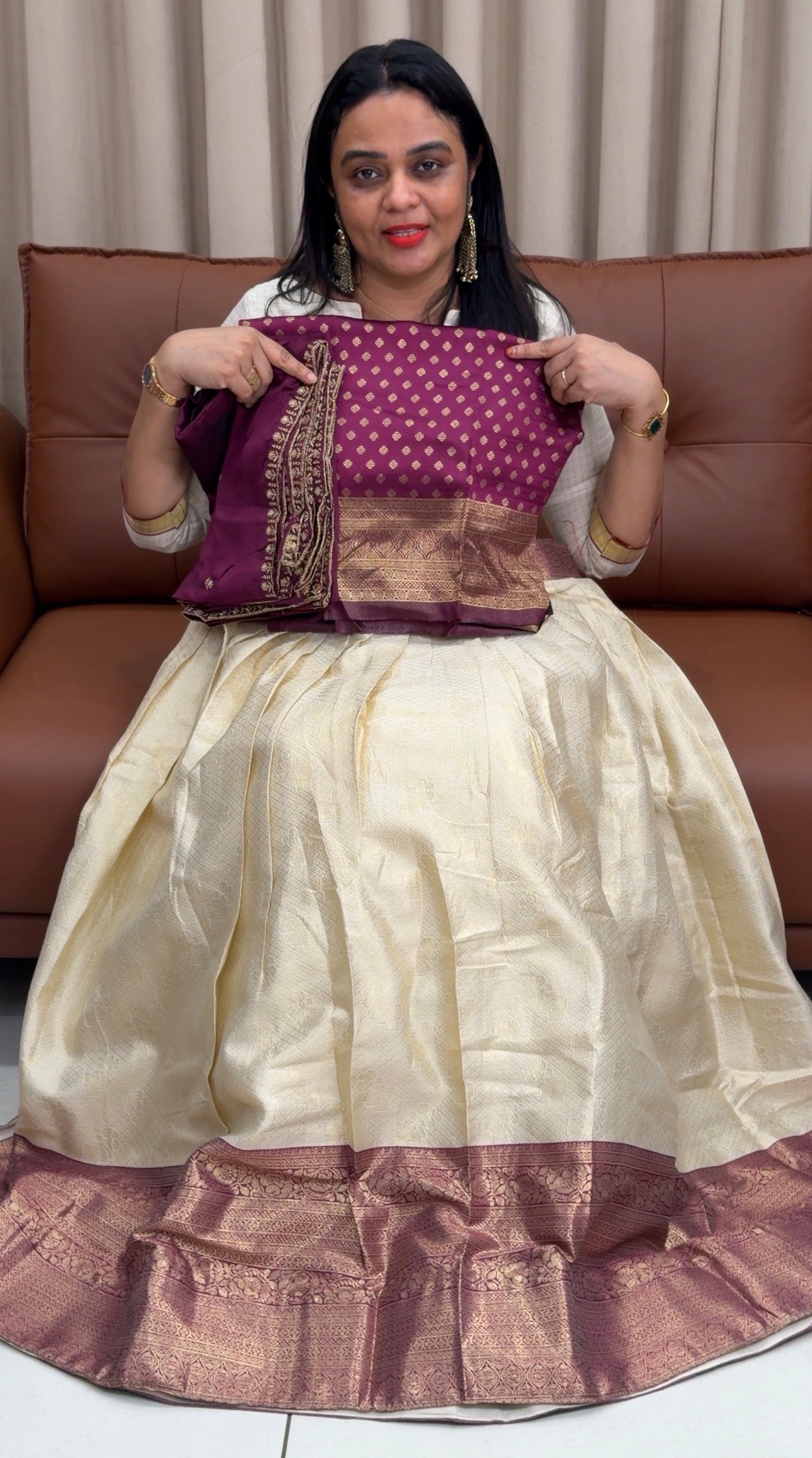 BROCADE SILK DHAVANI SETS - IHA 33522