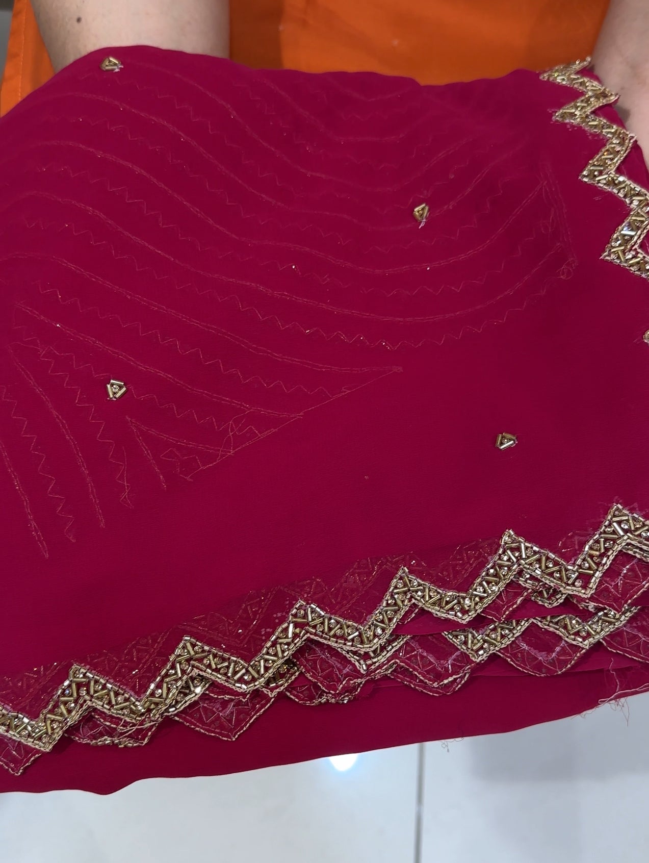 HAND WORKED SAREES - IHA 24587