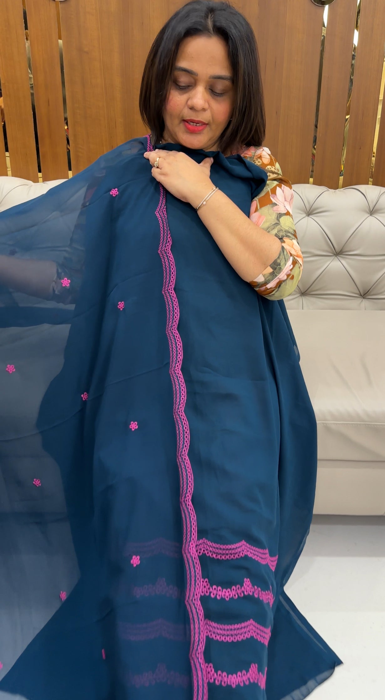 FAUX GEORGETTE UNSTITCHEED SALWAR SUITS - IHA 25336