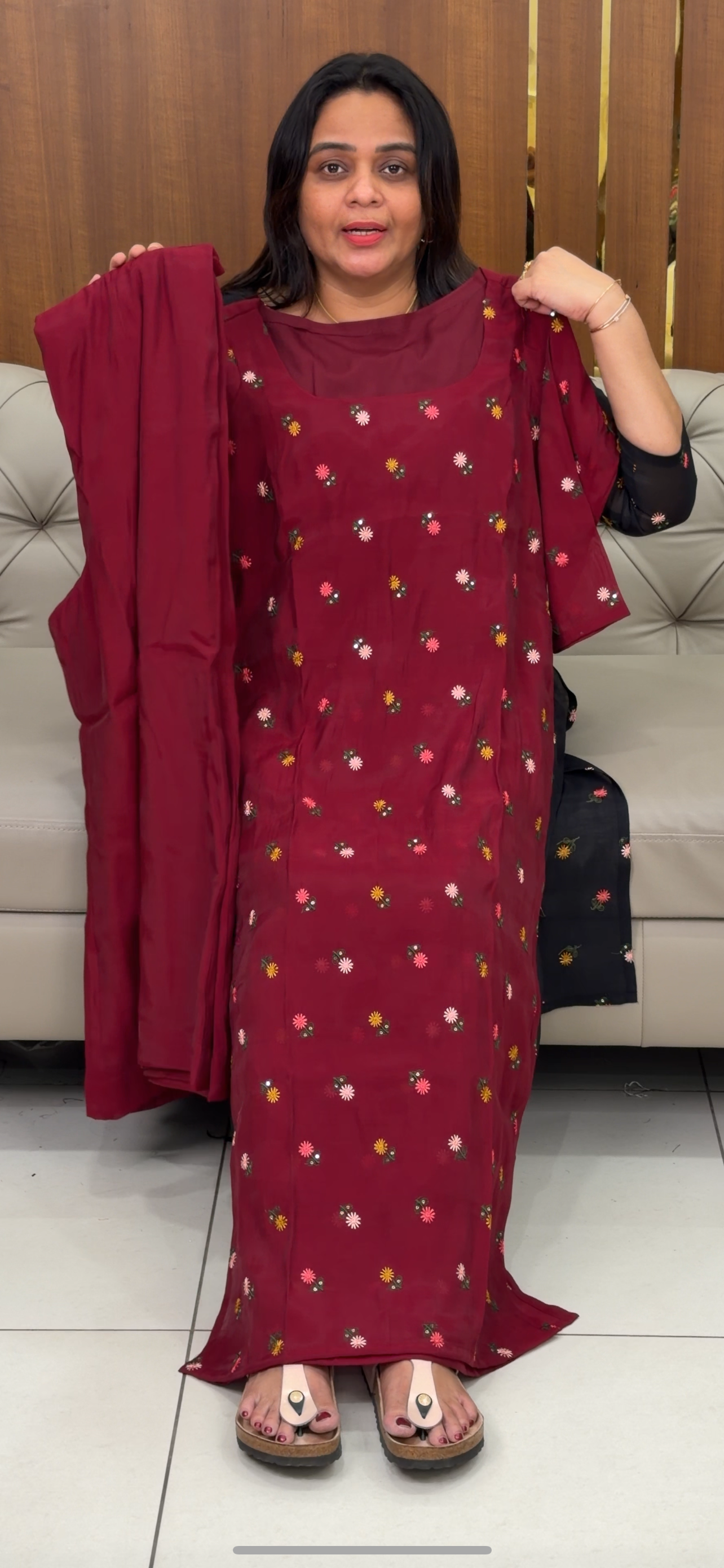 IHA'S IN-HOUSE MALAI CHANDERI LONG CO-ORDS SETS - IHA 29069